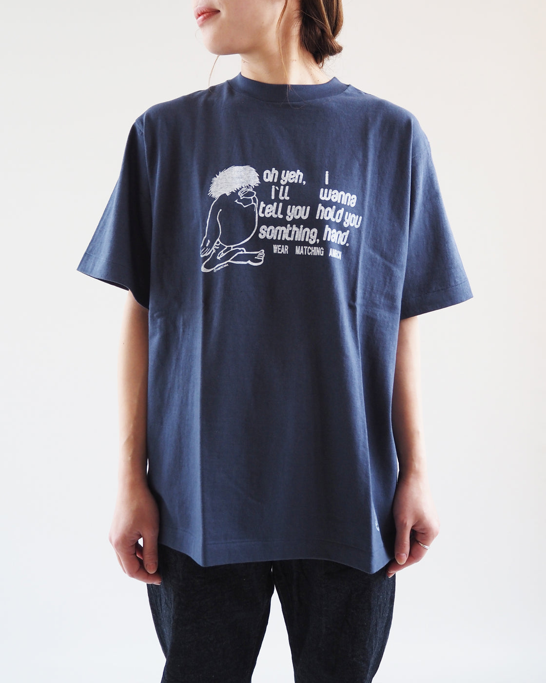 Raffy Jersey Round Torso Classic Tee, Navy
