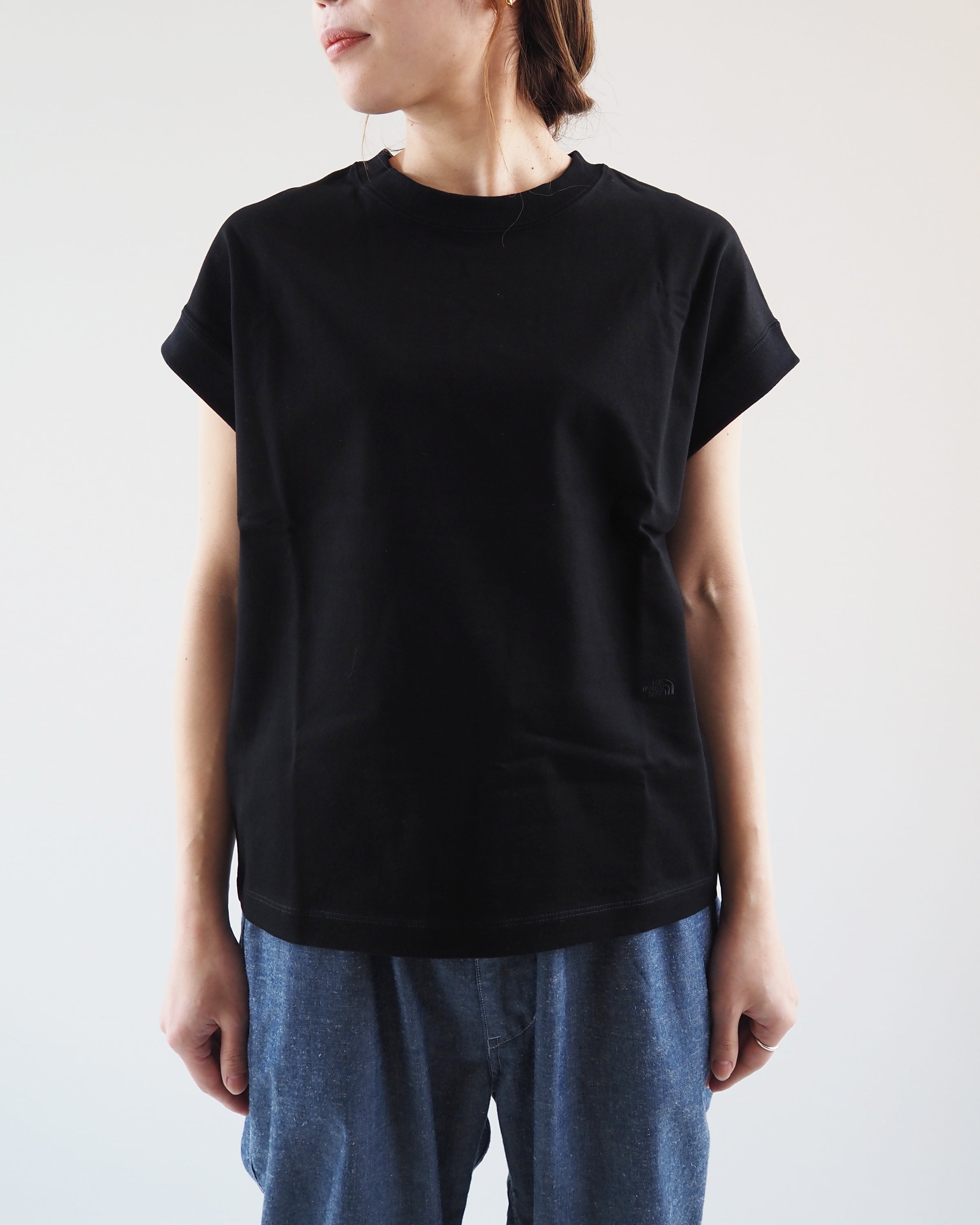 Cropped Sleeve Tee, Black