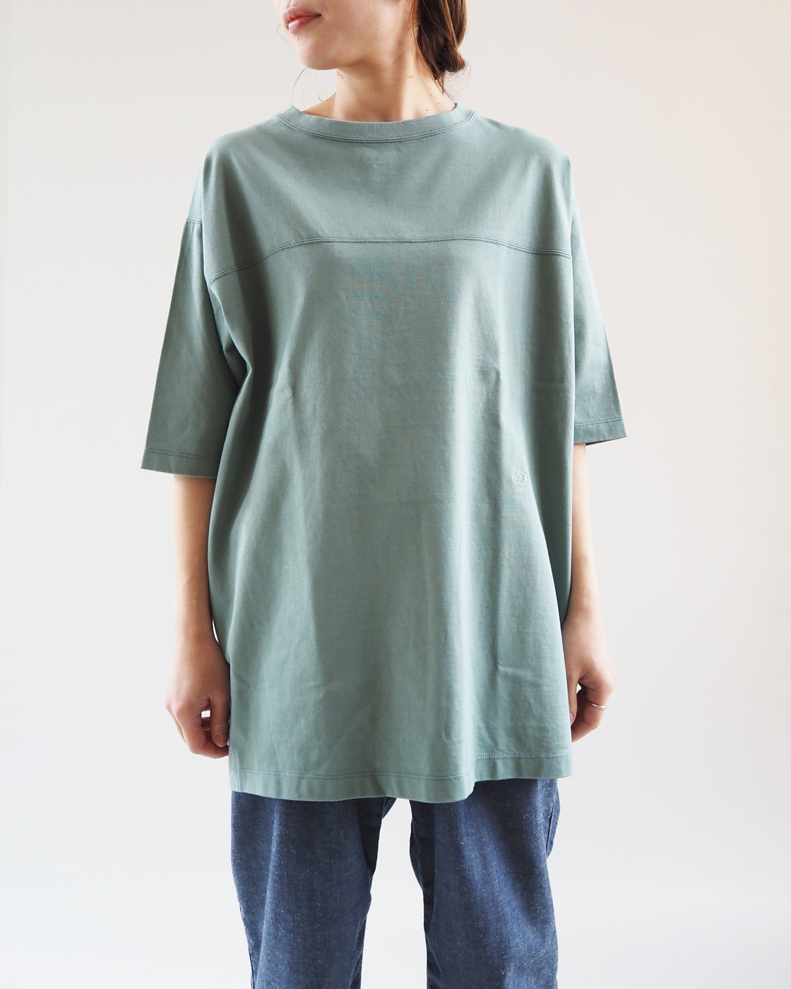 Half Sleeve Big Tee, Slate Green
