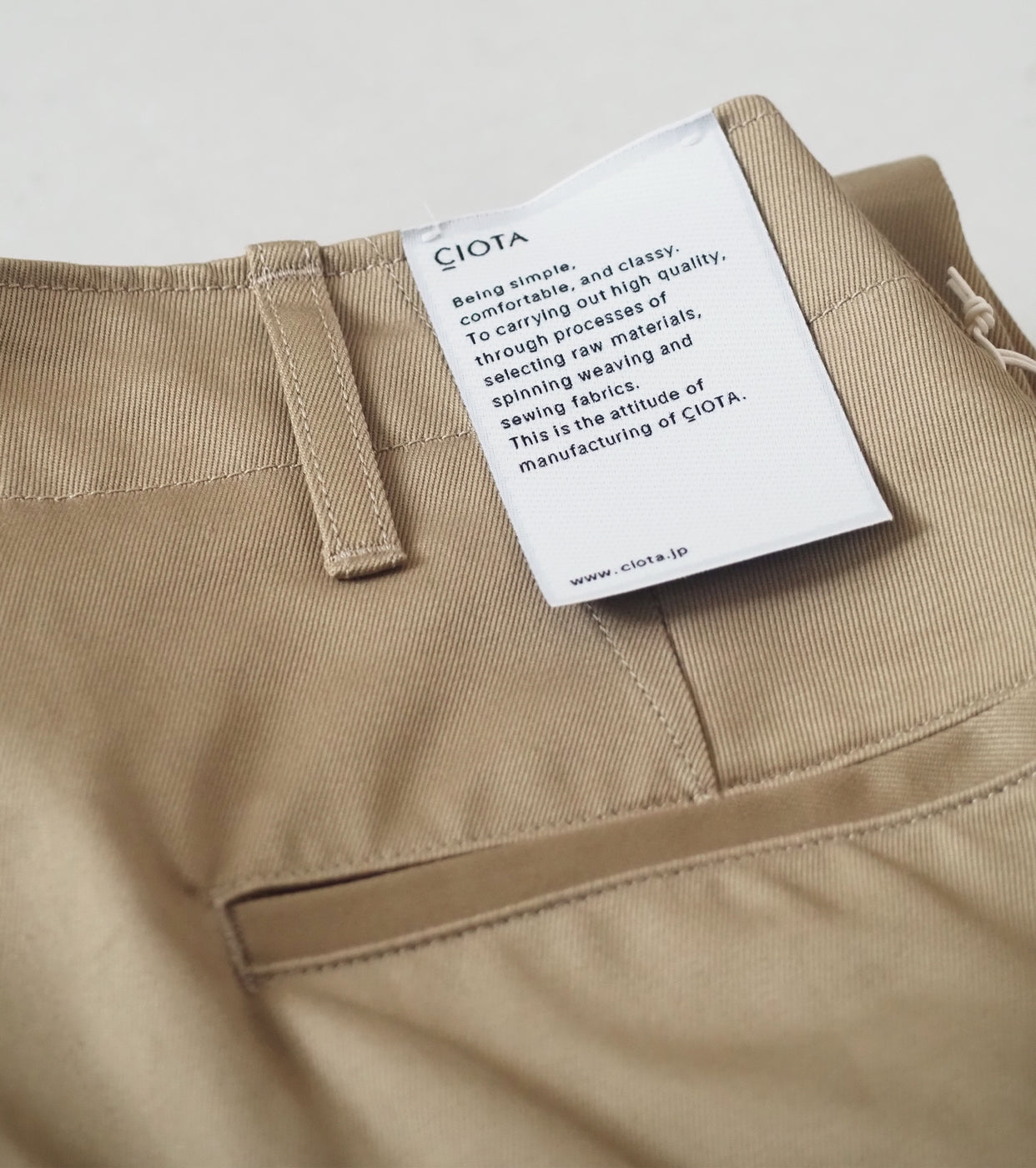CIOTA Weapon Chino Cloth Pants , Beige