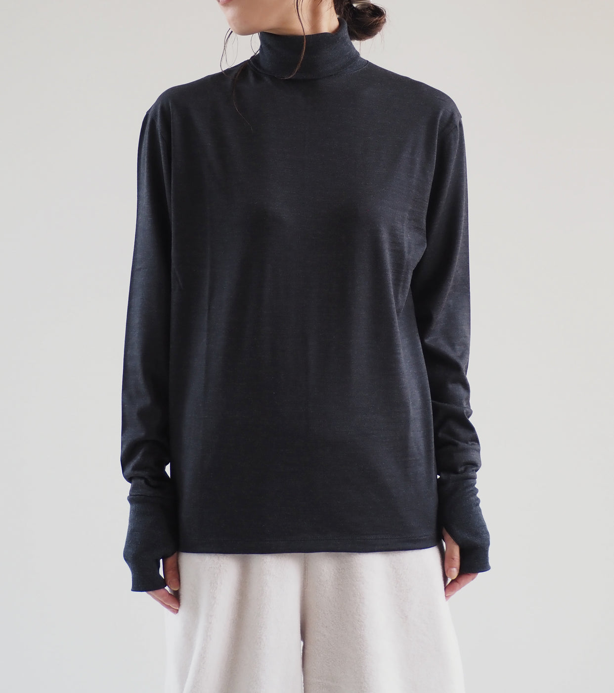 ALWEL Turtle Neck Top,Charcoal