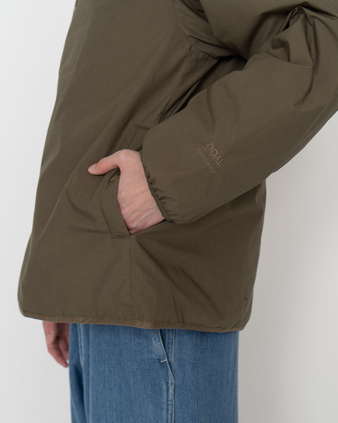 nanamica Reversible Down Cardigan, Khaki Beige