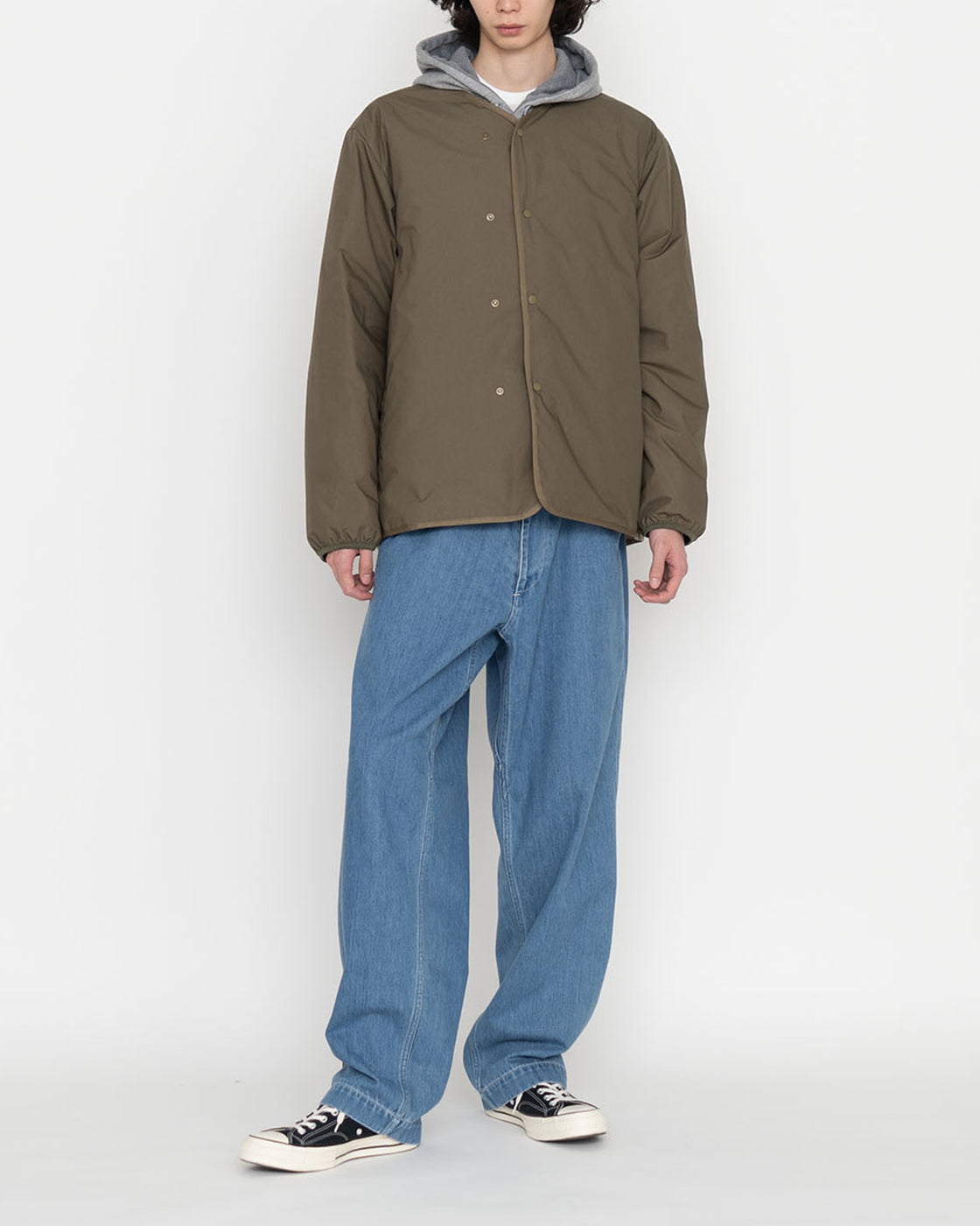 nanamica Reversible Down Cardigan, Khaki Beige
