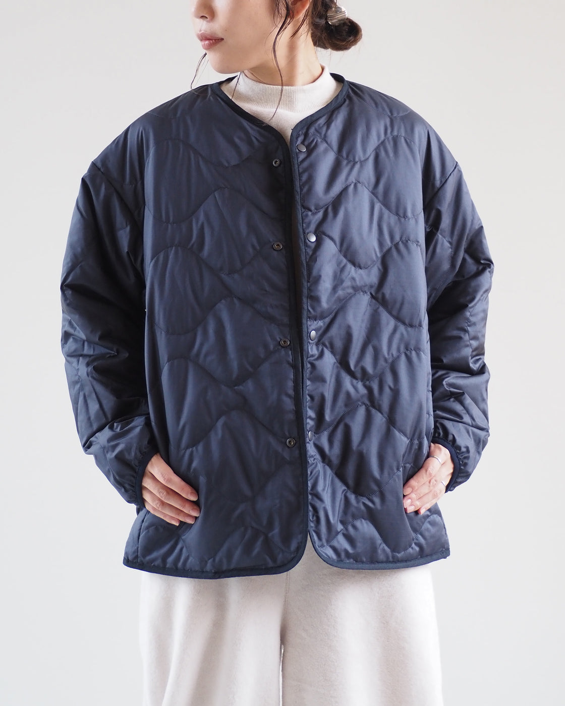 Reversible Down Cardigan, Navy