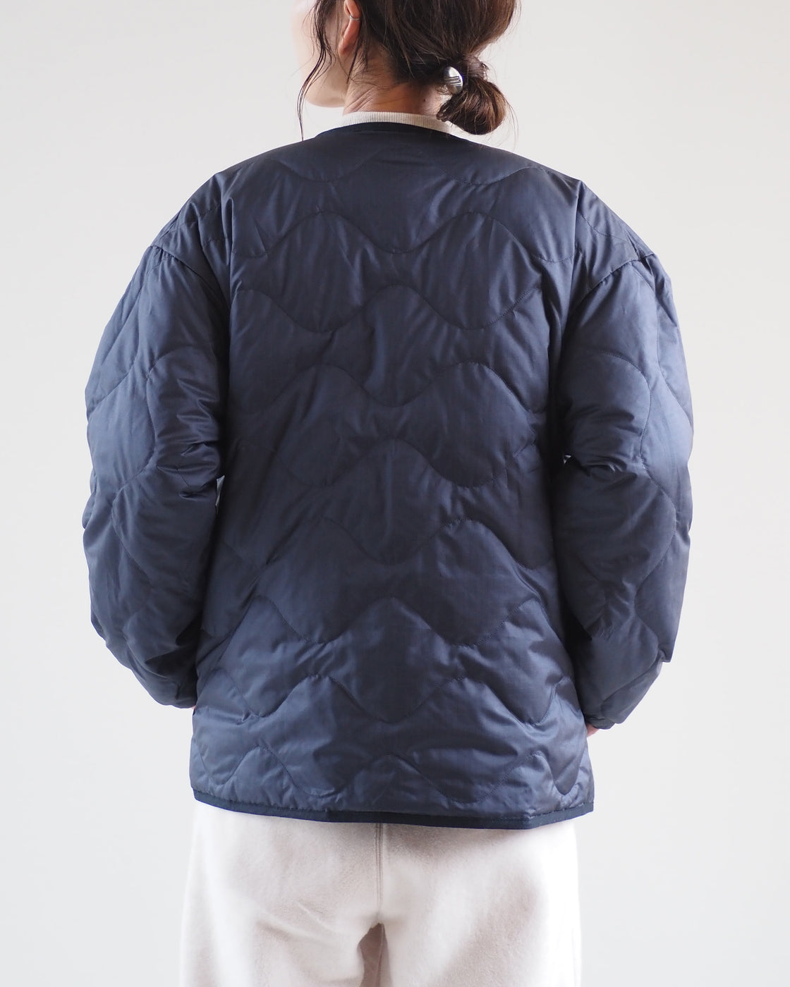 Reversible Down Cardigan, Navy