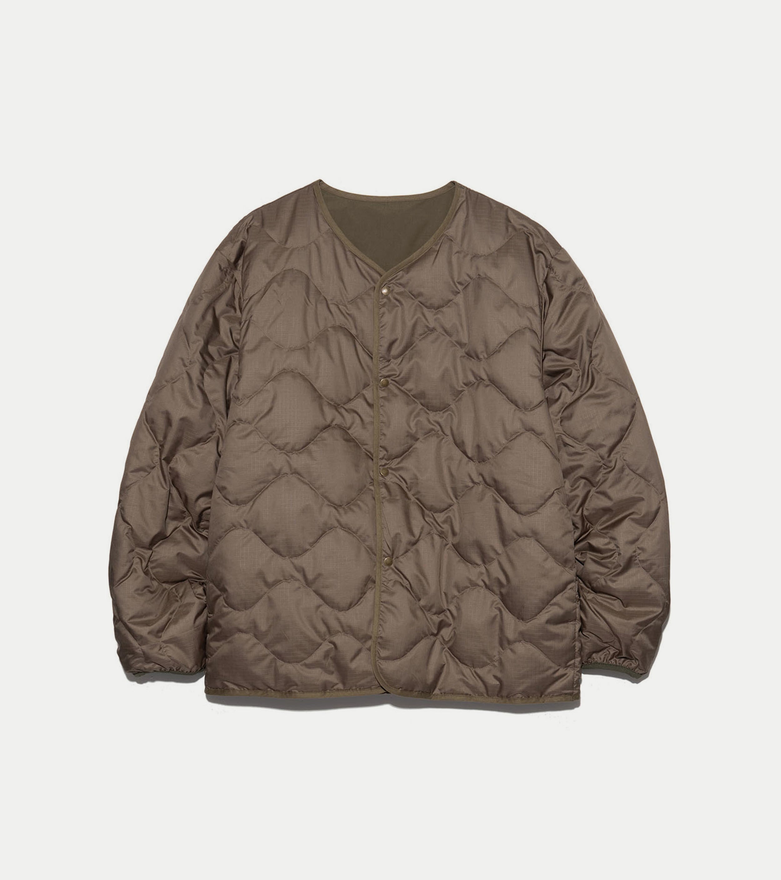 nanamica リバーシブル ダウン カーディガン, Khaki Beige – Navyblue 