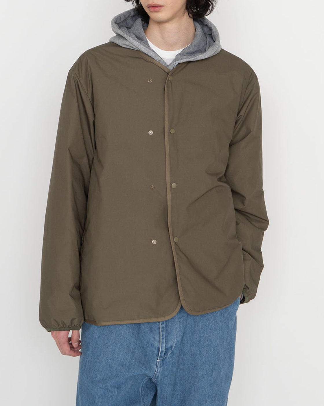 nanamica Reversible Down Cardigan, Khaki Beige