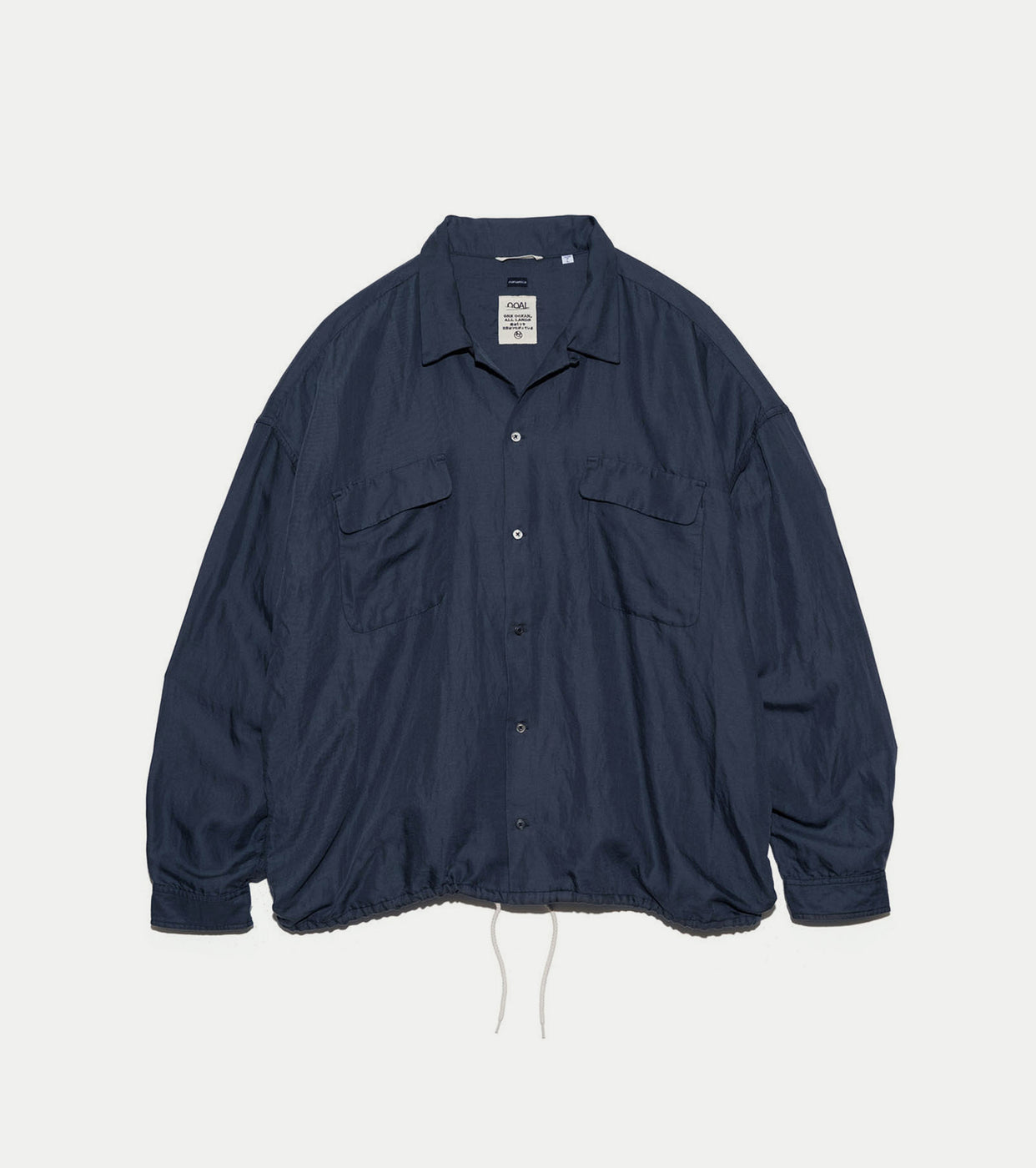 nanamica Open Collar Cupra Hemp Shirt , Navy