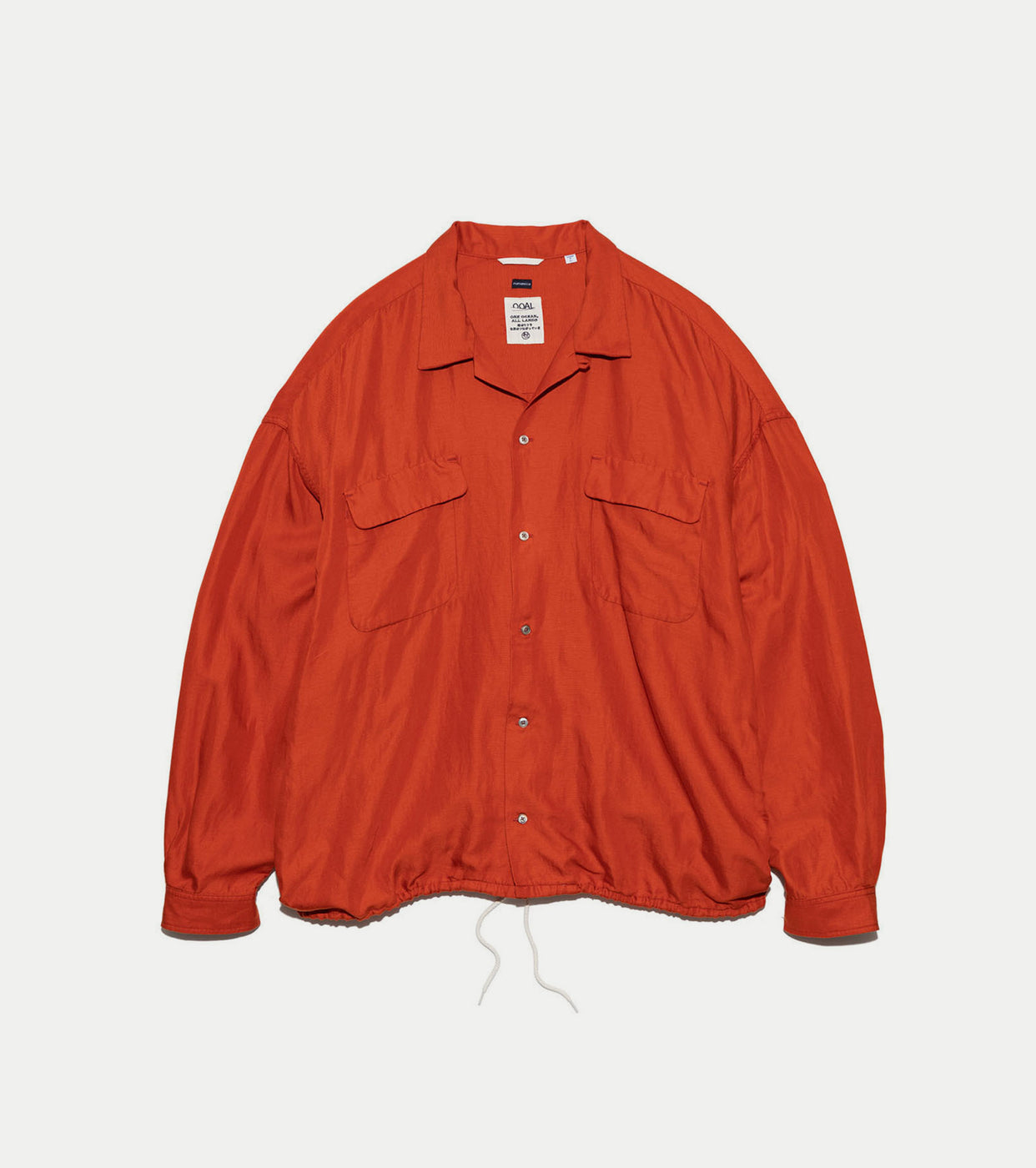 nanamica Open Collar Cupra Hemp Shirt , Sunset