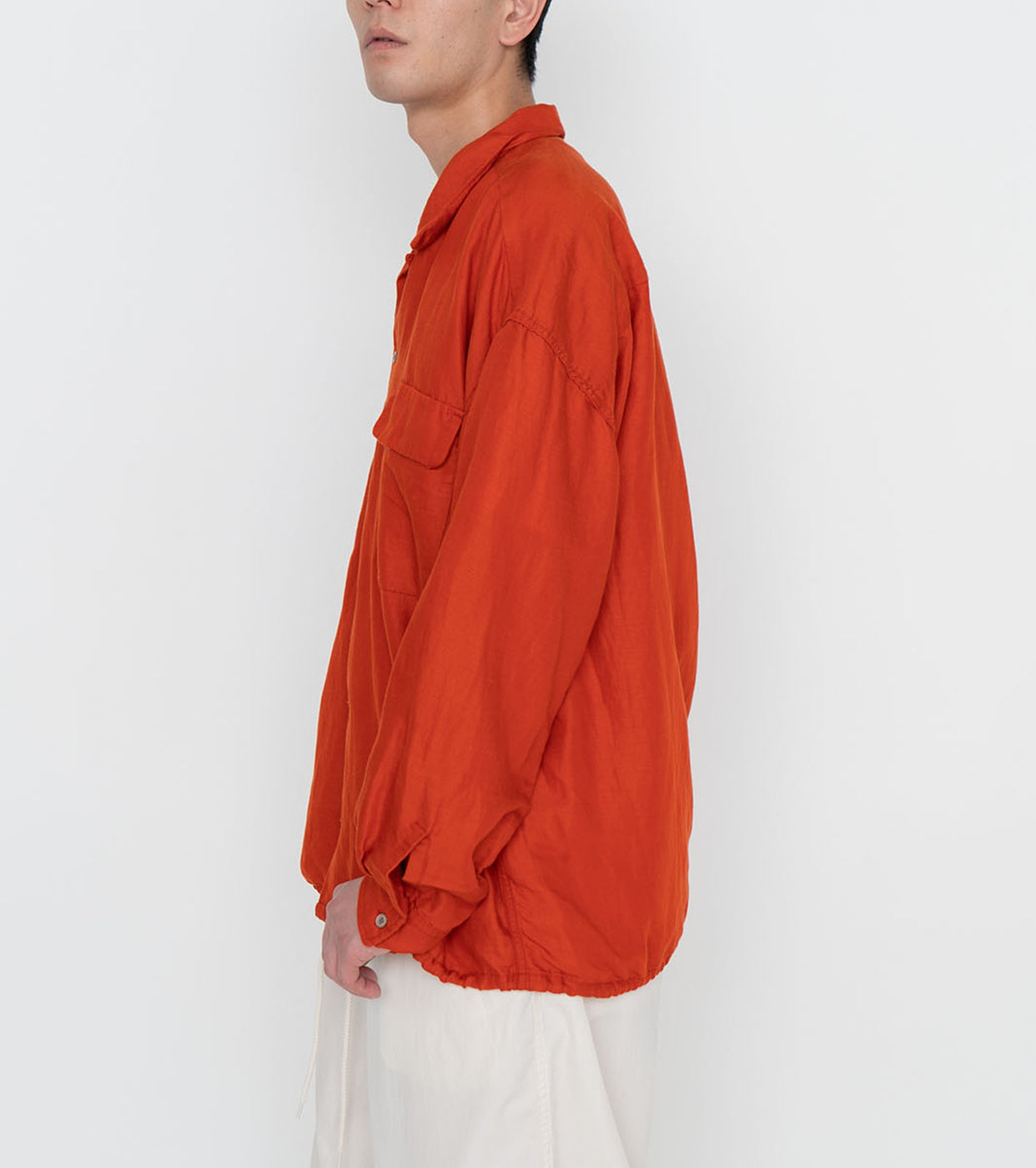 nanamica Open Collar Cupra Hemp Shirt , Sunset
