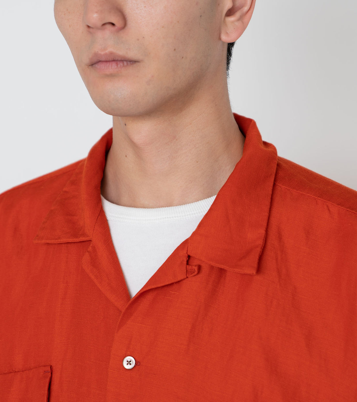 nanamica Open Collar Cupra Hemp Shirt , Sunset
