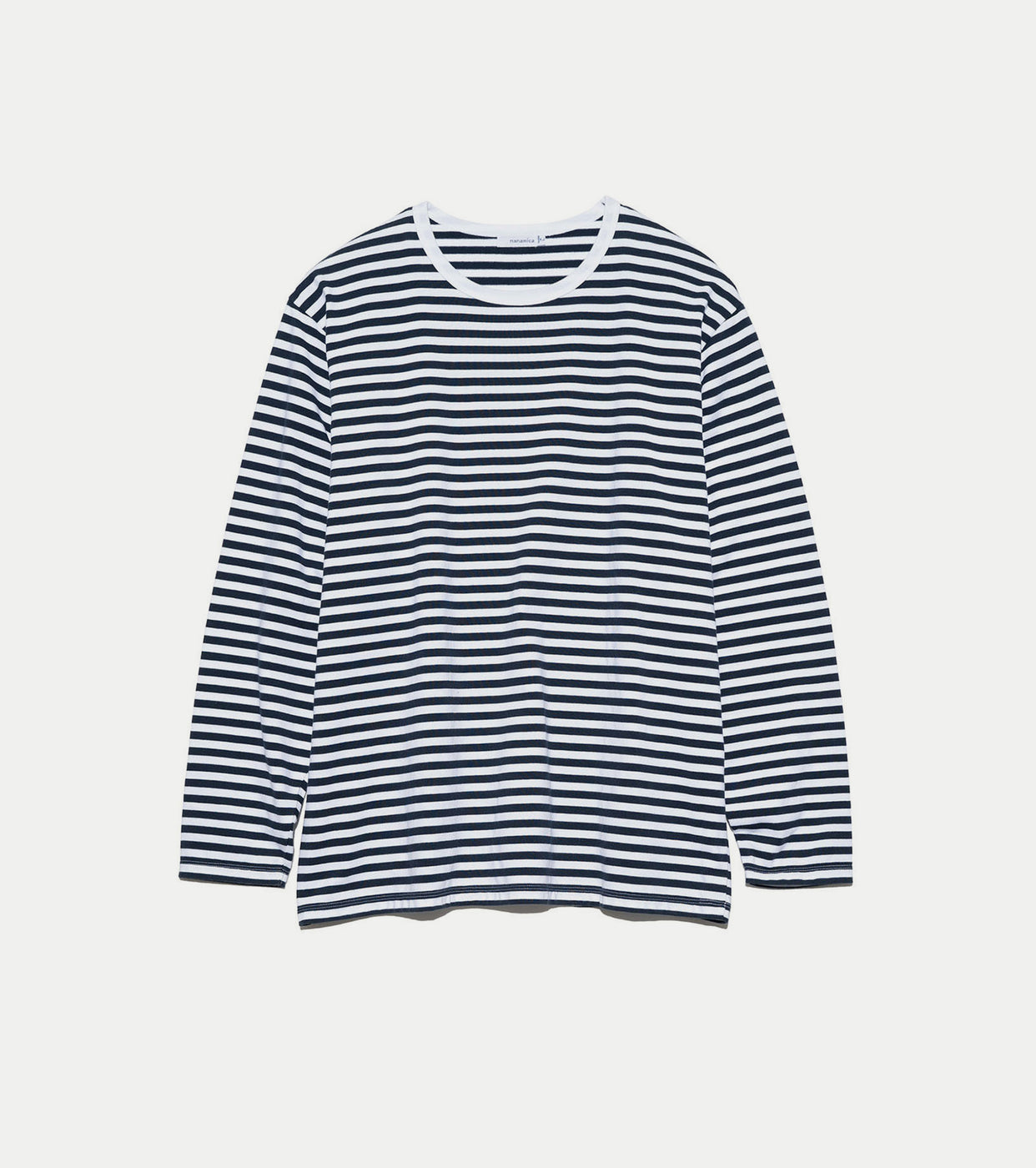 COOLMAX St. Jersey L/S Tee,Navy x White