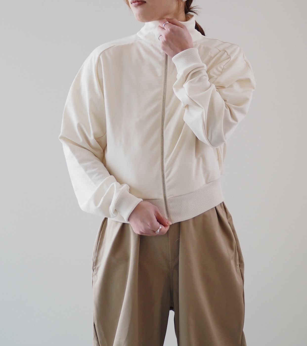 ALWEL CROPPED TRACK JACKET,Cloud Cream