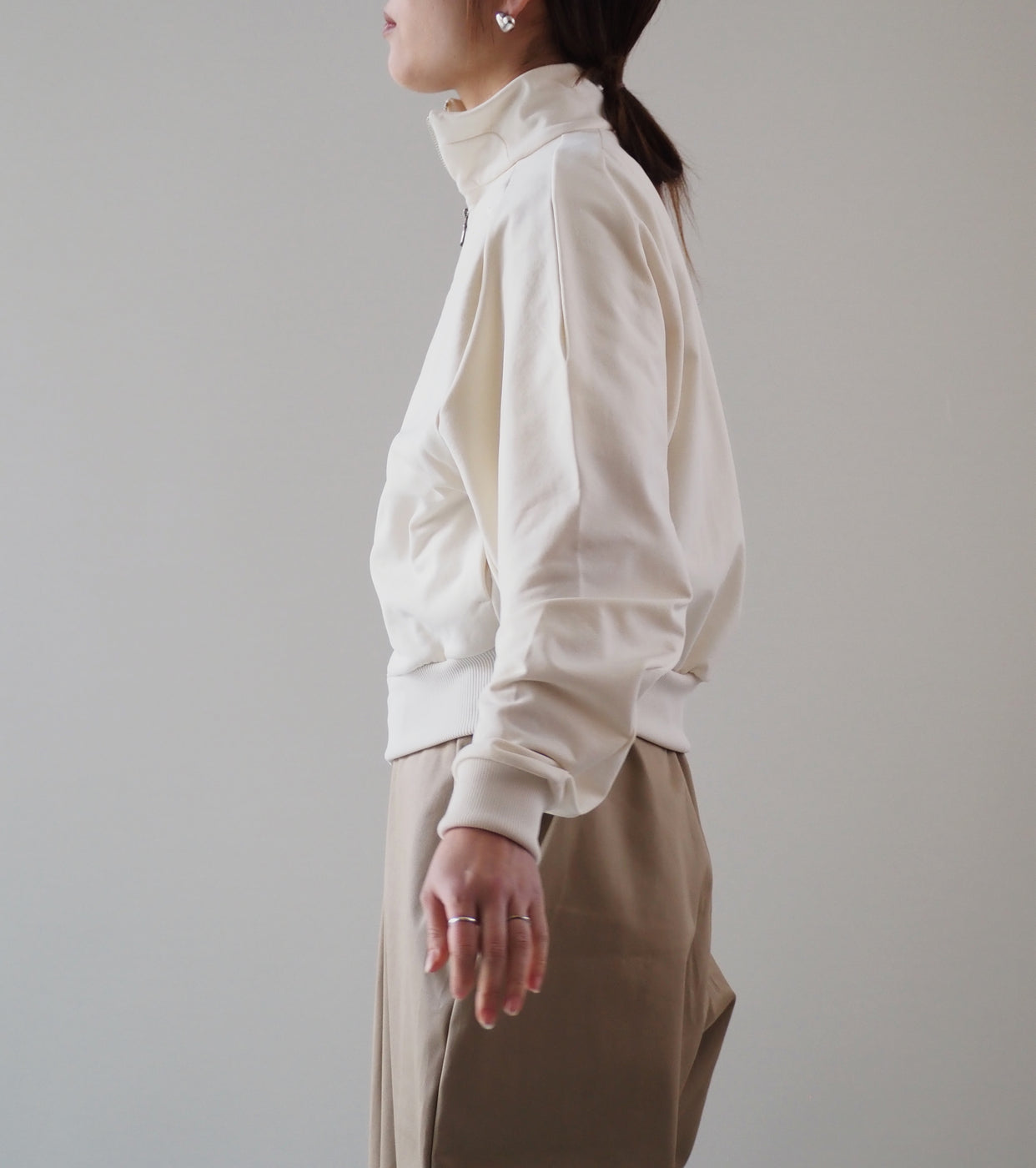 ALWEL CROPPED TRACK JACKET,Cloud Cream