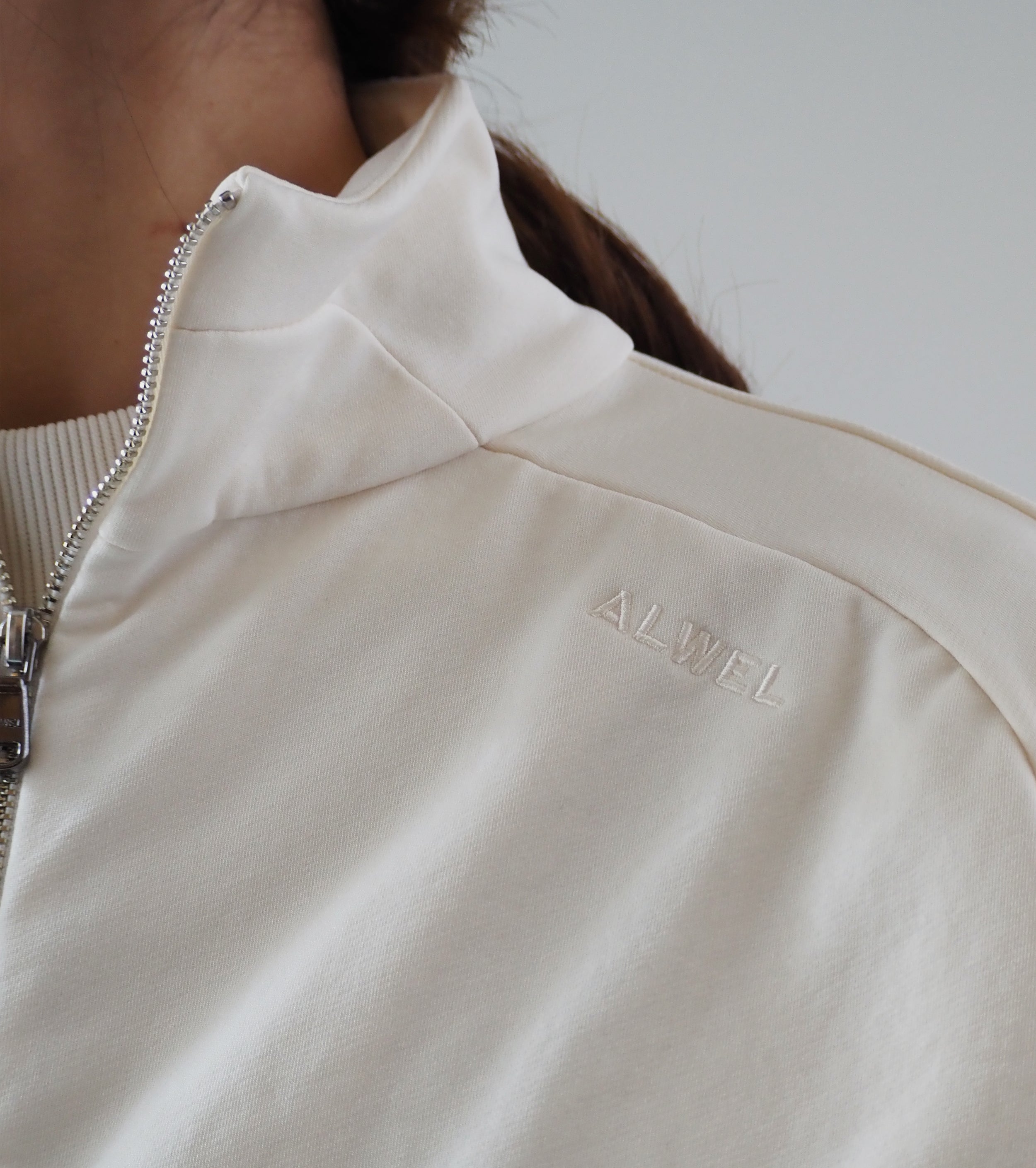 ALWEL CROPPED TRACK JACKET,Cloud Cream