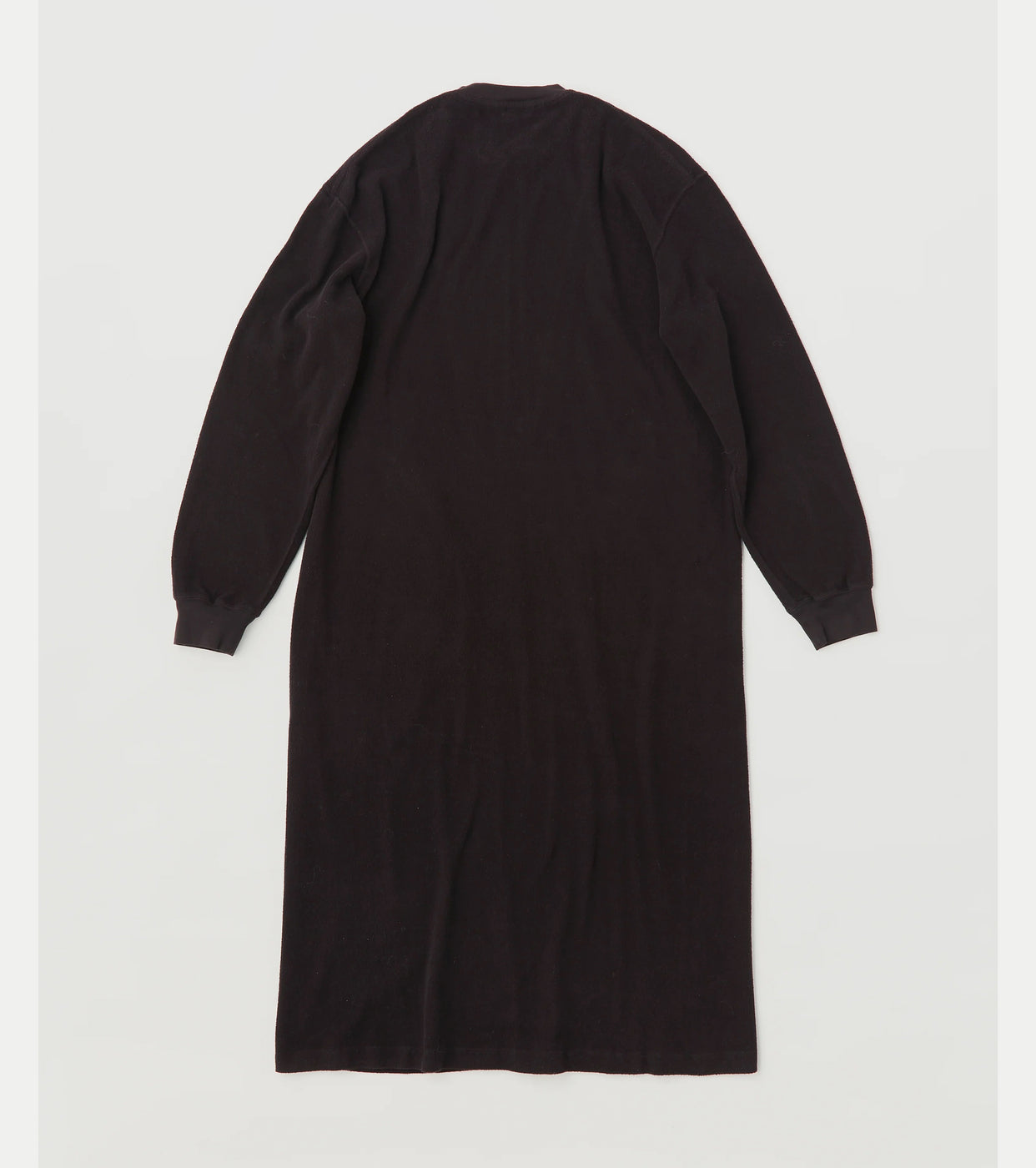 egyptian cotton brushed pile-jersey half zip dress,Black Berry