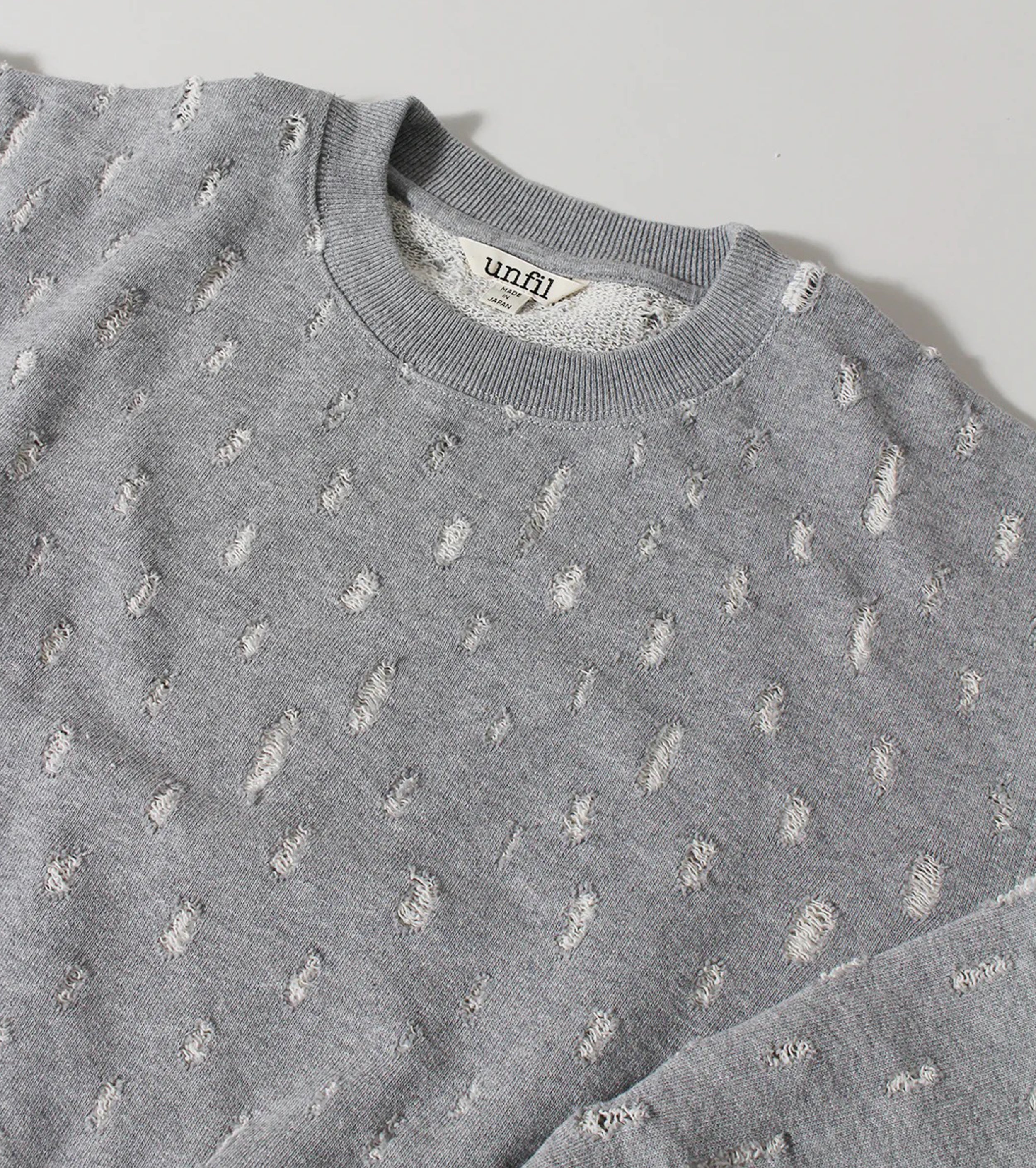 Unfil  ripped-mesh cotton terry sweatshirt ,Heather Grey