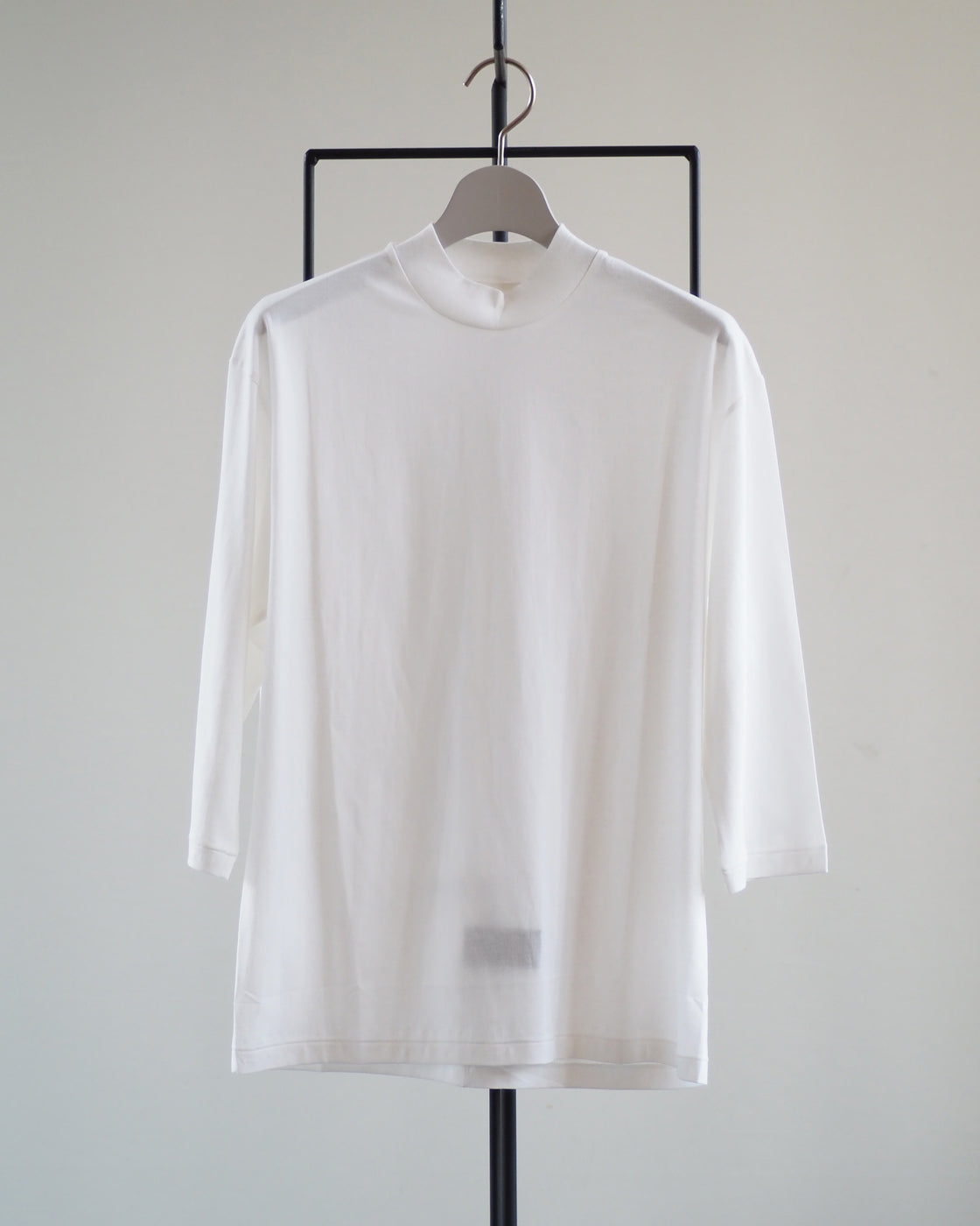 Mock Neck 3/4 Sleeve Tee,White