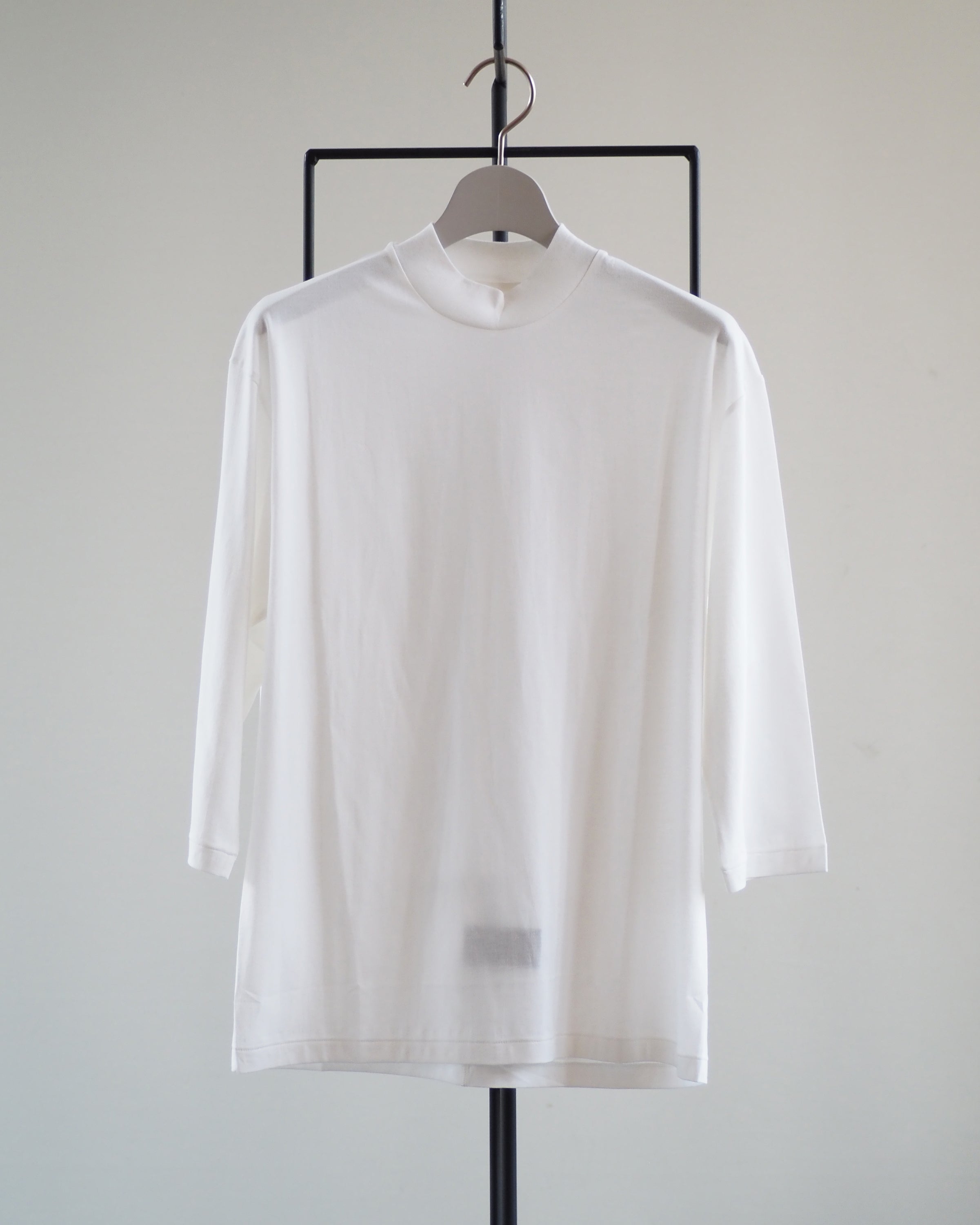 Mock Neck 3/4 Sleeve Tee,White