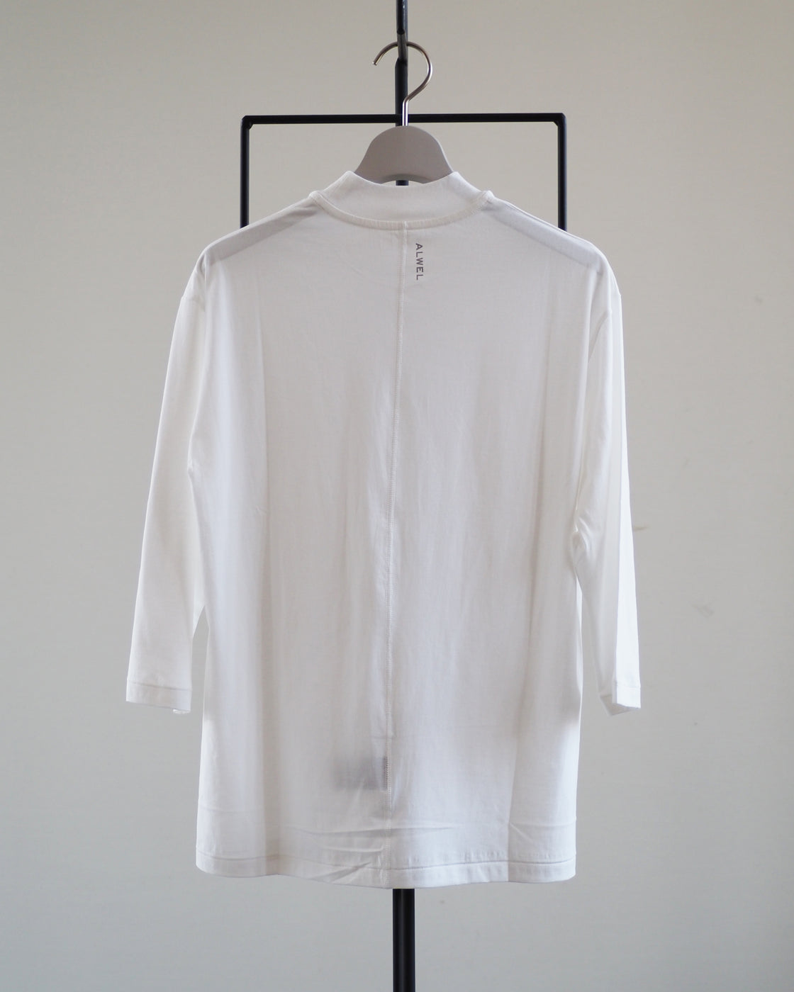 Mock Neck 3/4 Sleeve Tee,White