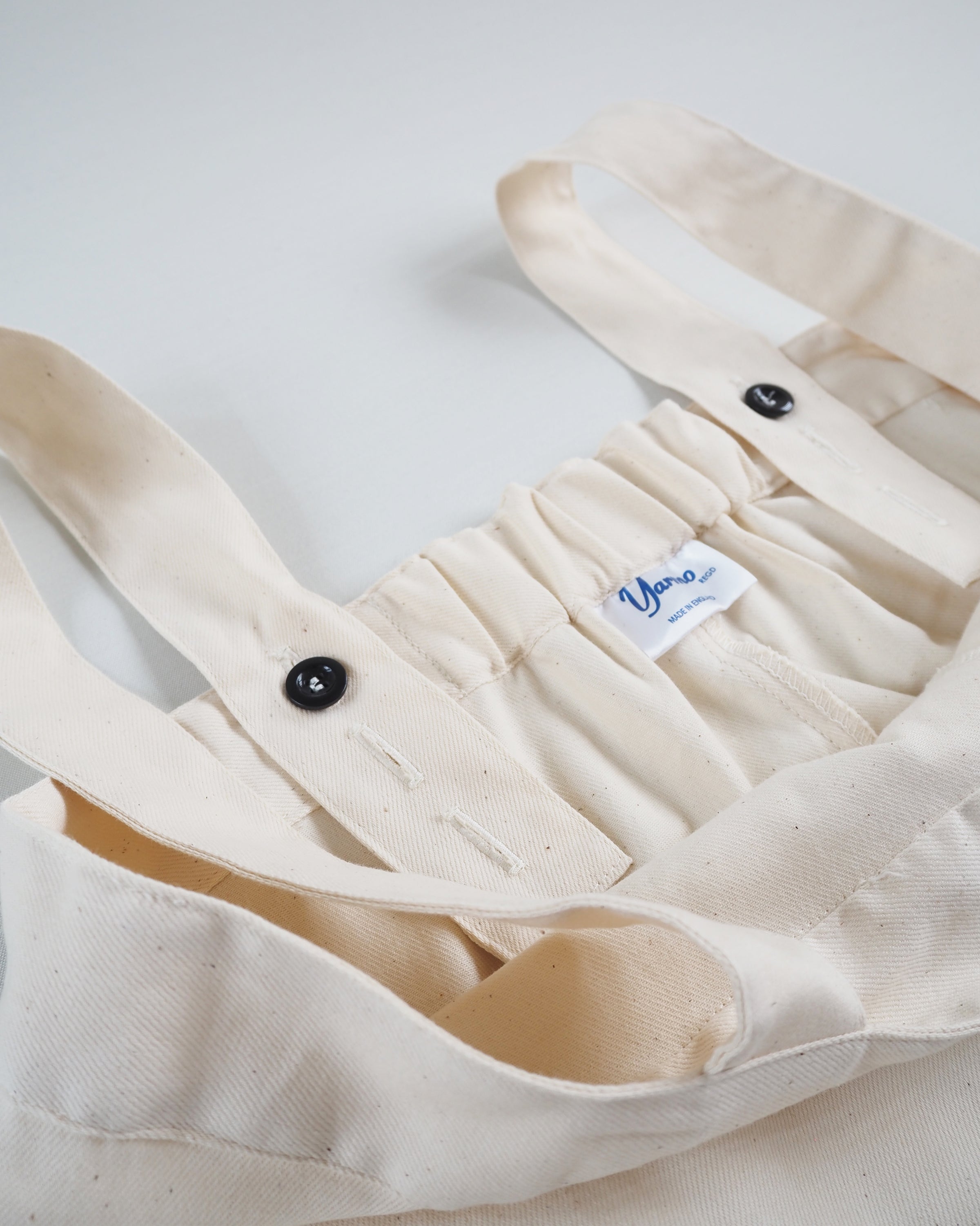 High Rise Brace Trousers,Natural