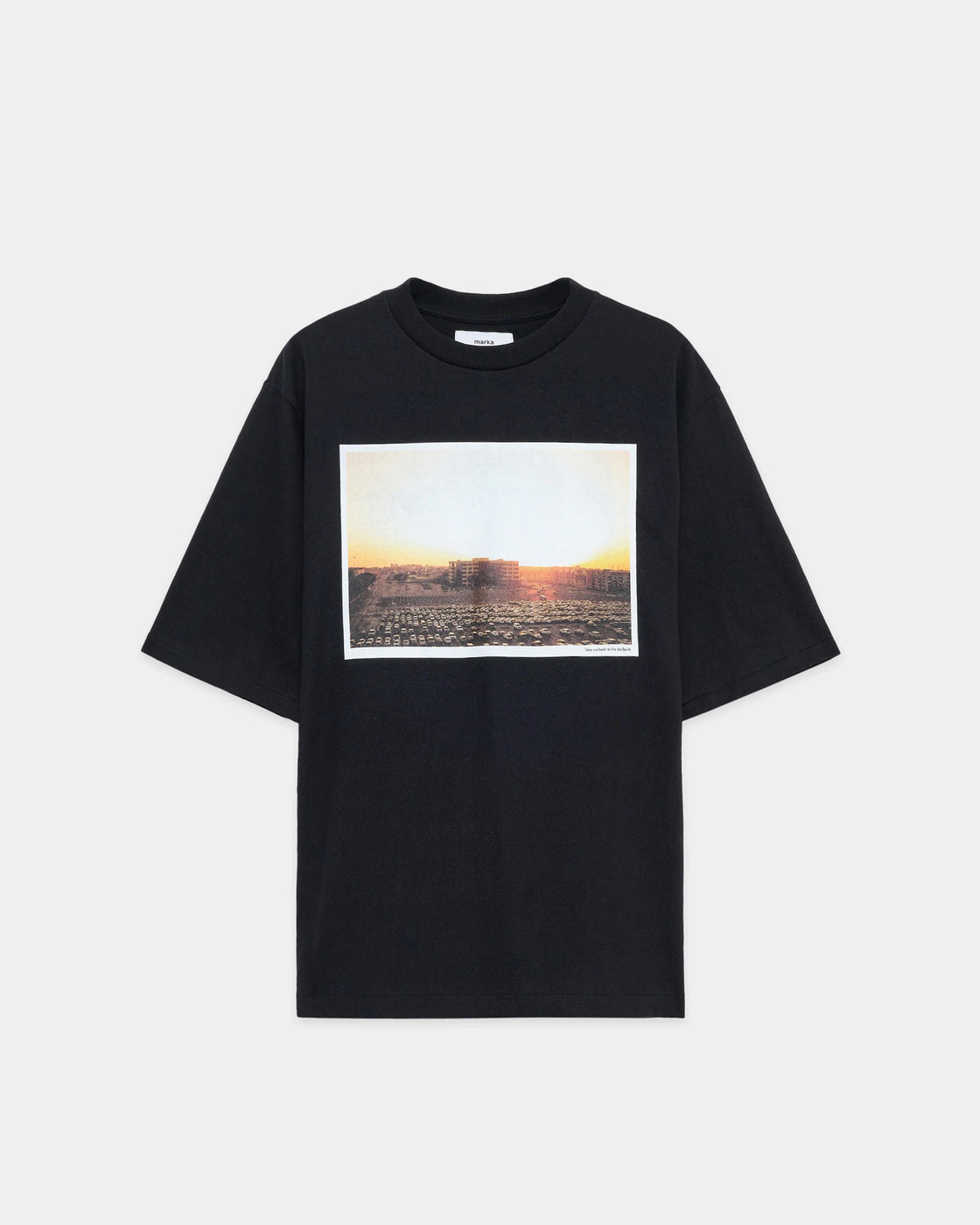 14/- round body jersey T-shirt Yuji Takeuchi "PARKING" ,Black