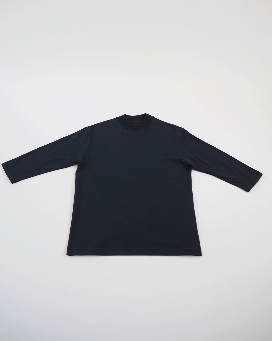 Mock Neck 3/4 Sleeve Tee,Black
