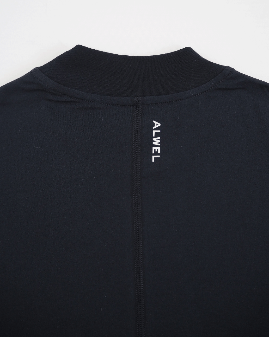 Mock Neck 3/4 Sleeve Tee,Black
