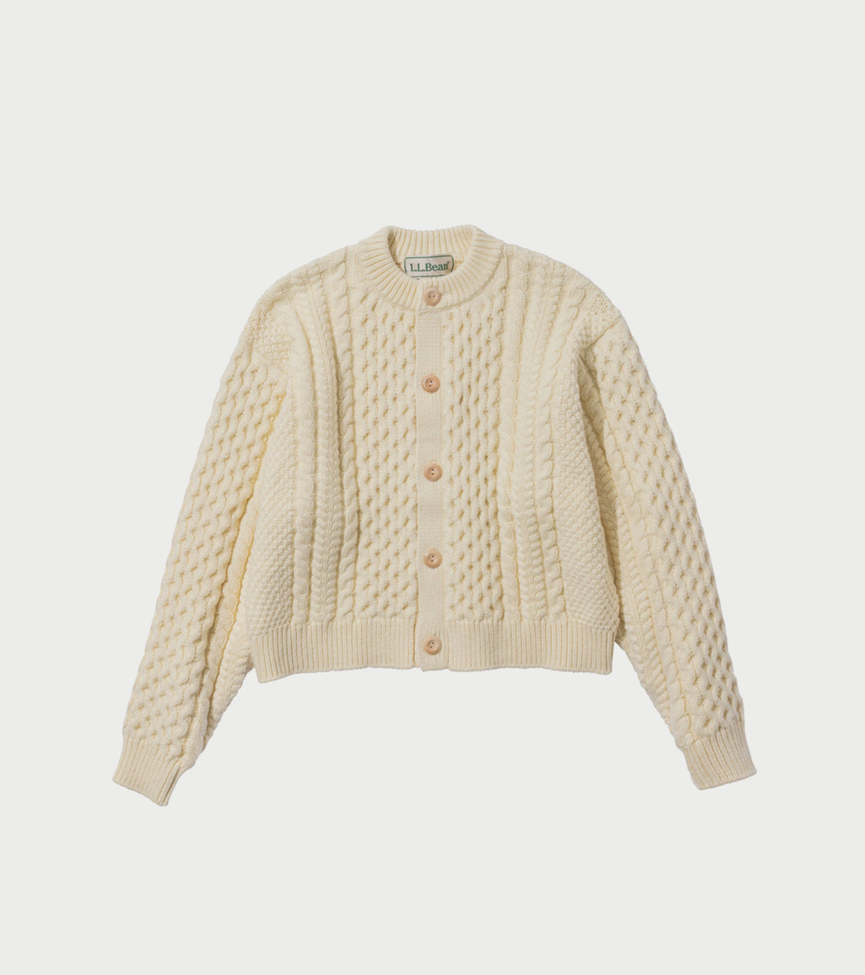 L.L.Bean JAPAN EDITION Women's Wayne Fisherman's Cardigan , Natural