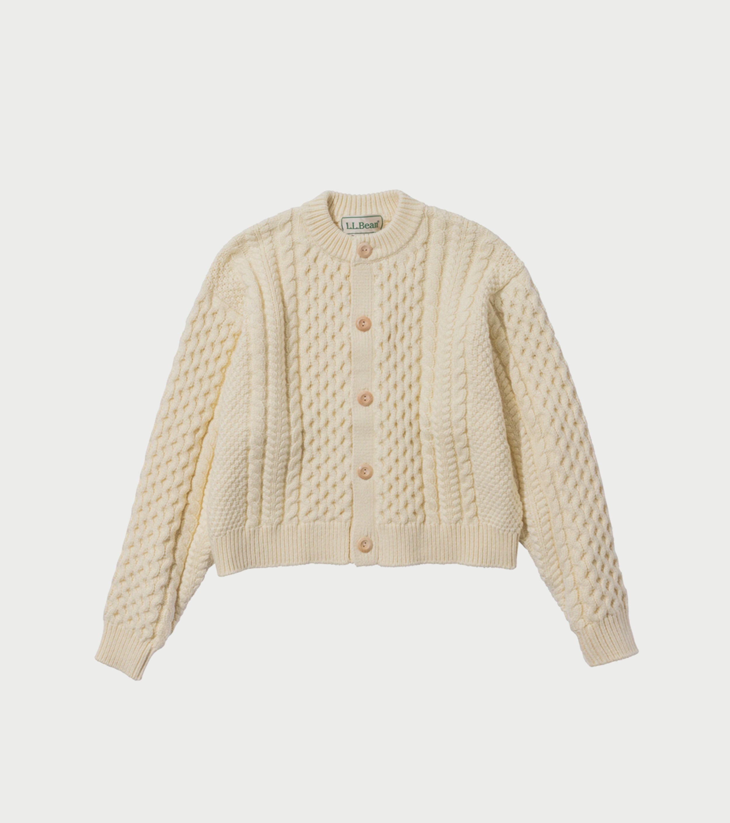 L.L.Bean JAPAN EDITION Women's Wayne Fisherman's Cardigan , Natural