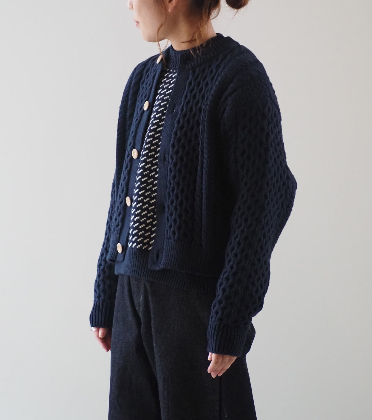 L.L.Bean JAPAN EDITION Women's Wayne Fisherman's Cardigan , Navy
