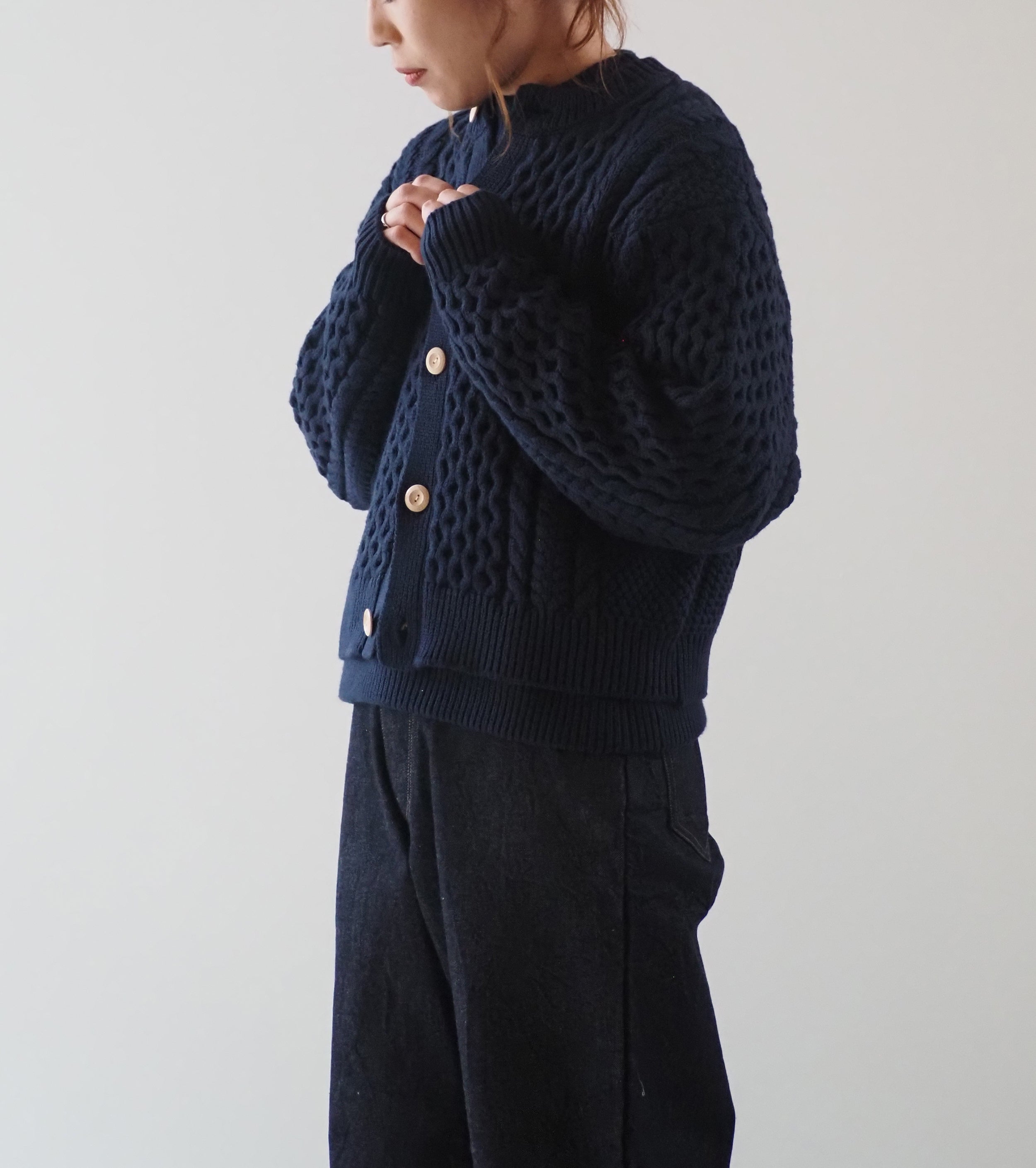 L.L.Bean JAPAN EDITION Women's Wayne Fisherman's Cardigan , Navy