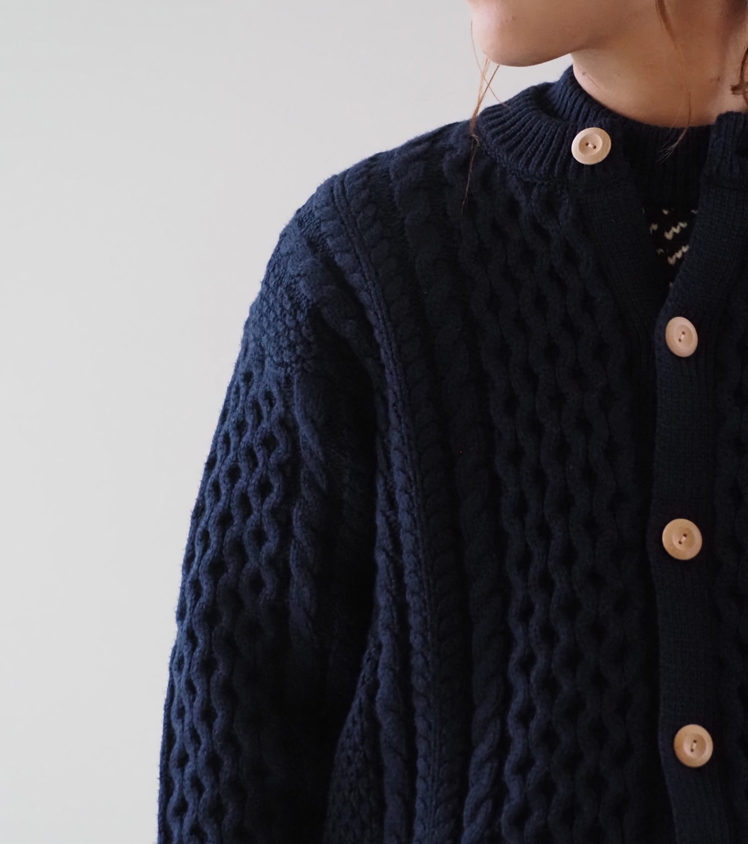 L.L.Bean JAPAN EDITION Women's Wayne Fisherman's Cardigan , Navy