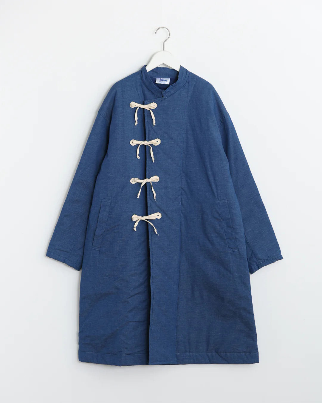 Yarmo Quilting Wide Wrap Coat,Indigo