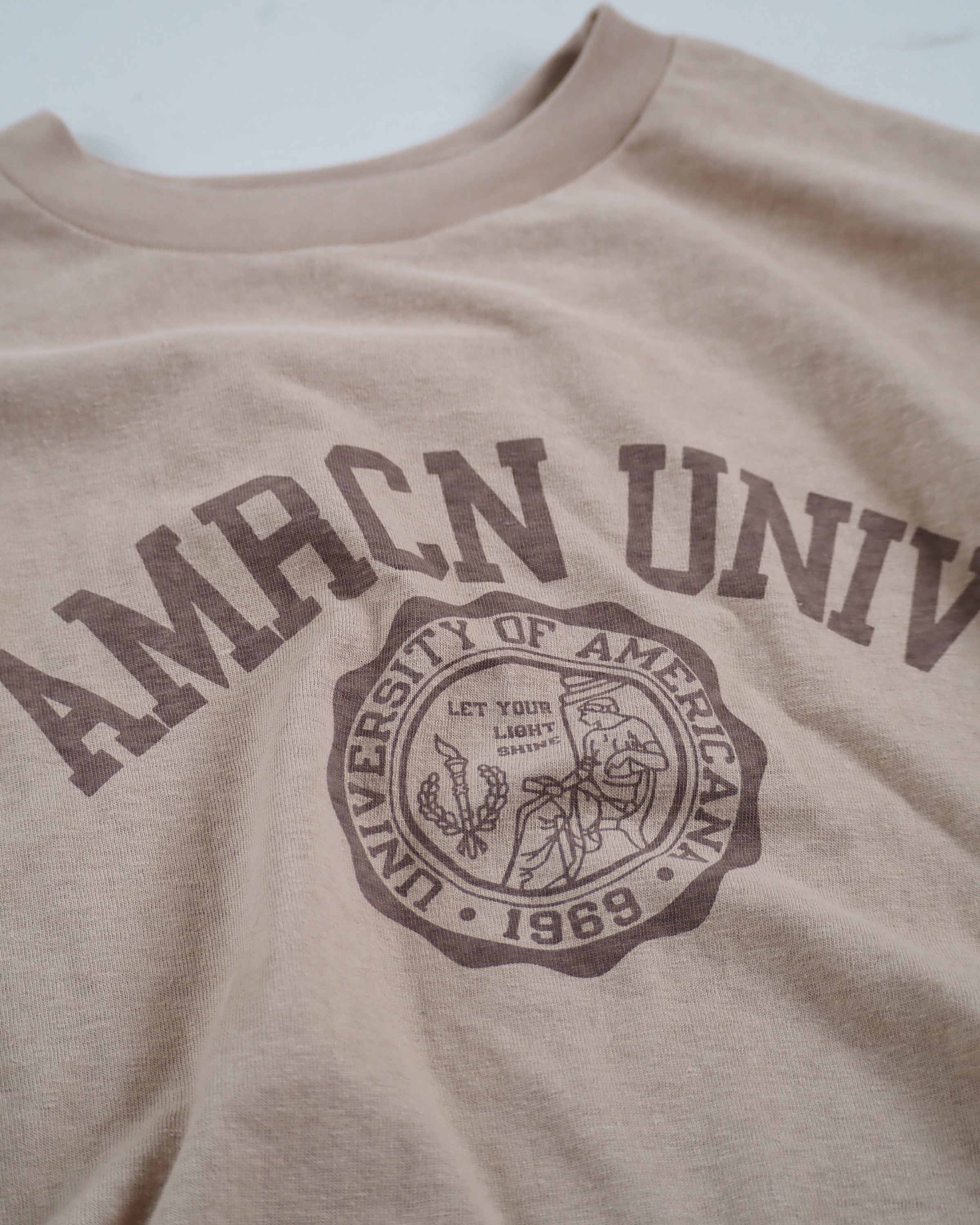 Souvenir Print Seamless Tee Shirt, Lt Coffee