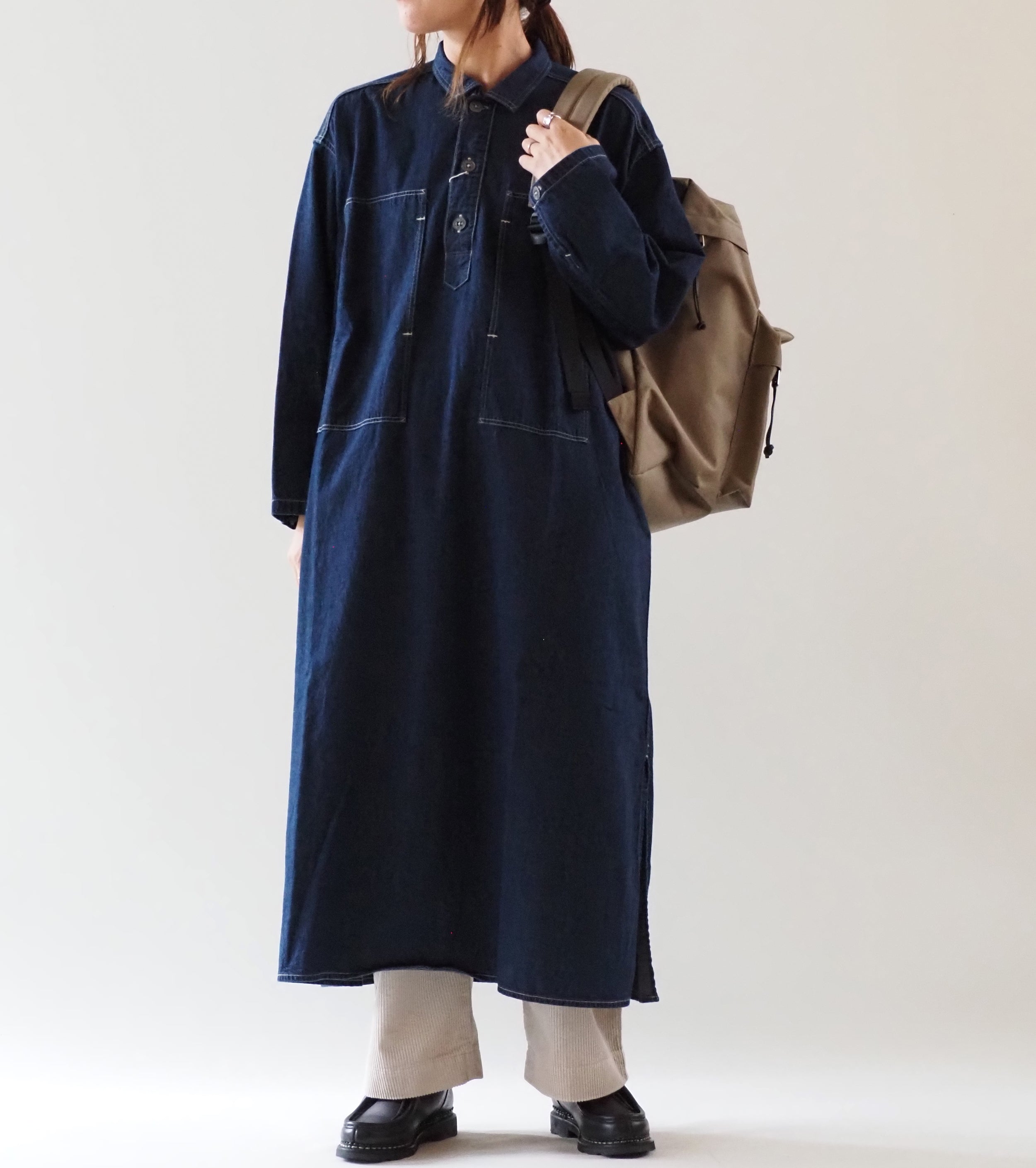 orslow プルオーバー デニム ドレス , One Wash – Navyblue