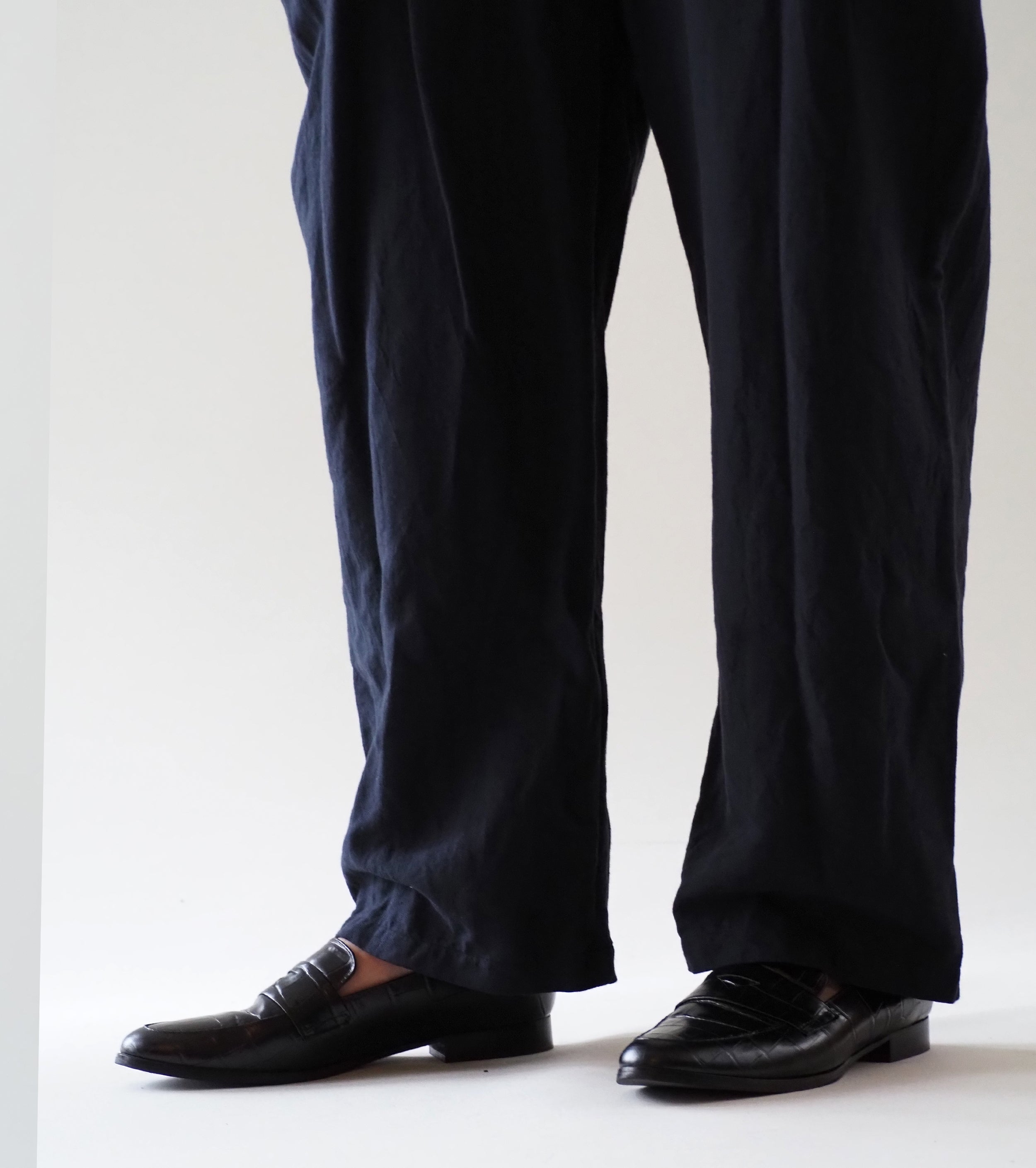 YAECA CONTEMPO Open Collar Jampsuits Short Sleaves,, Kusaki Navy
