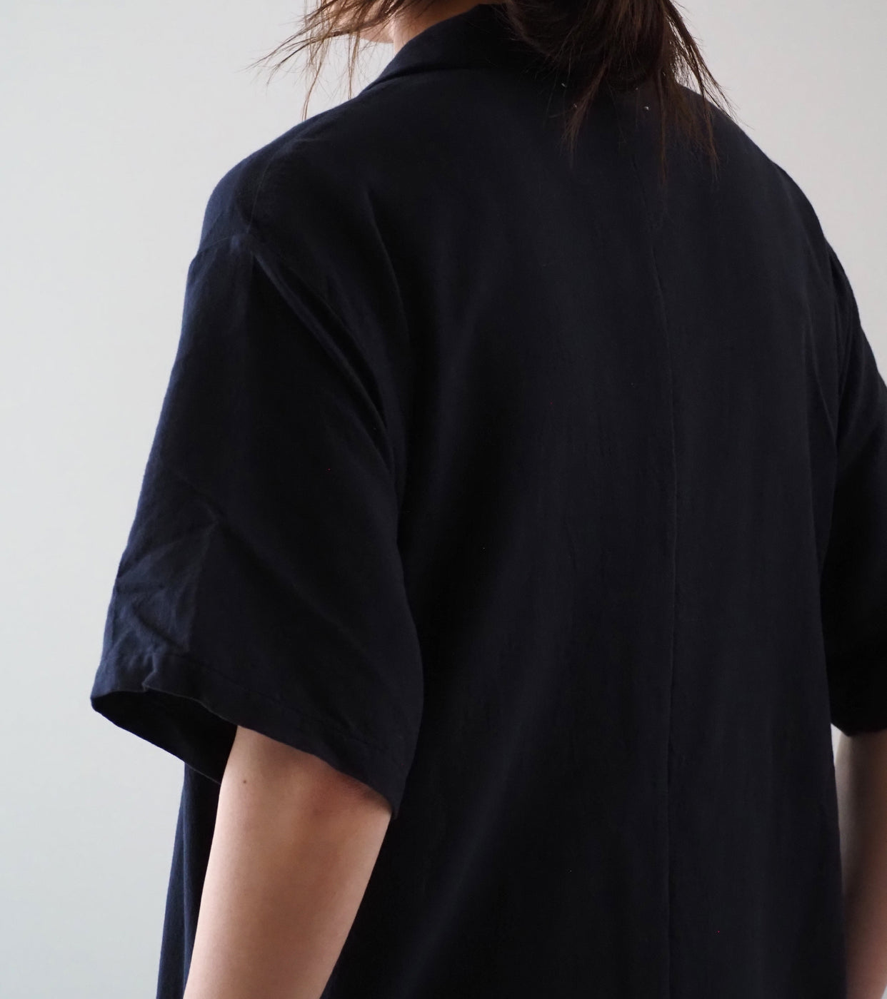 YAECA CONTEMPO Open Collar Jampsuits Short Sleaves,, Kusaki Navy