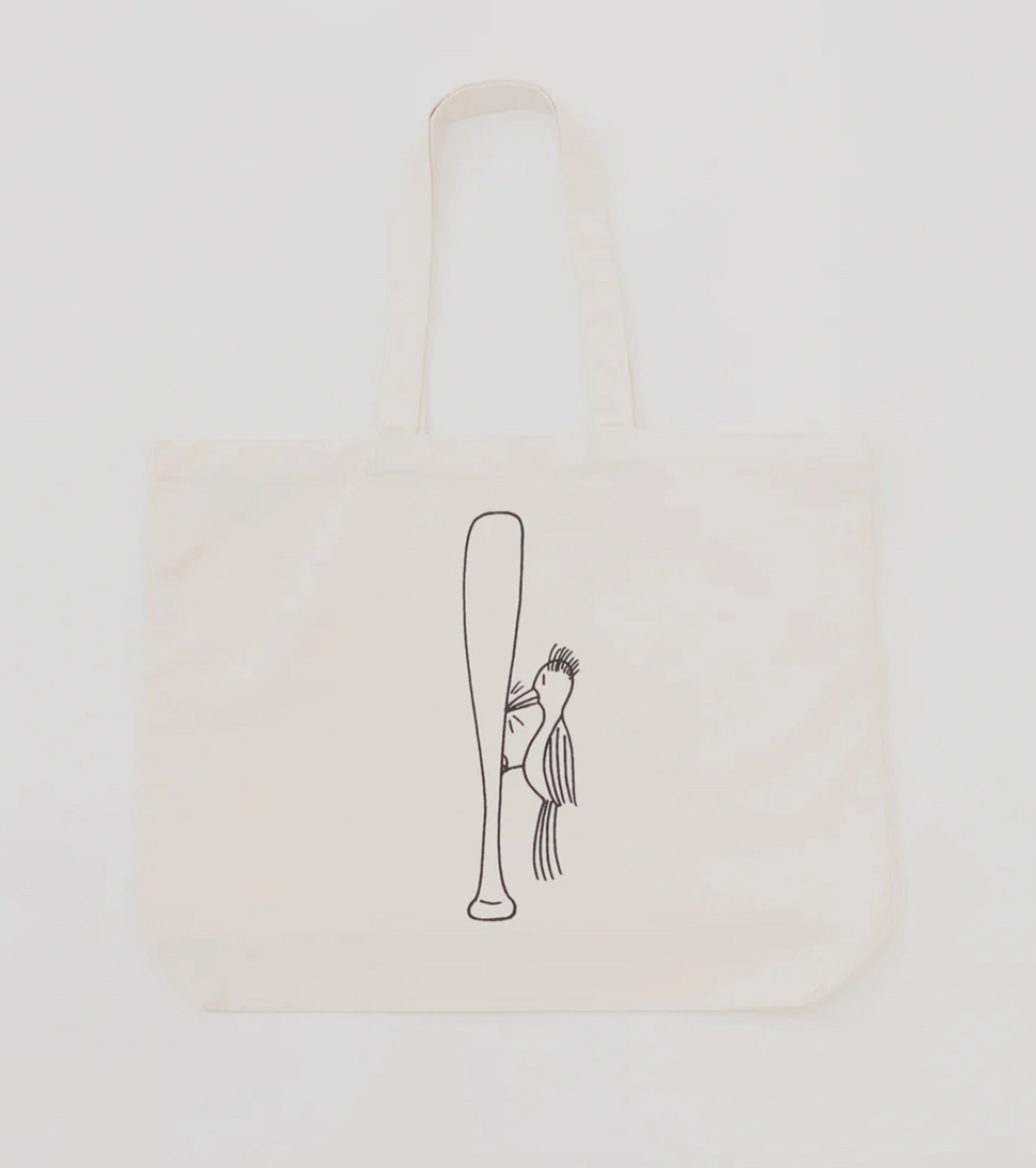 YAECA プリントバッグ M (BAT) , Natural – Navyblue
