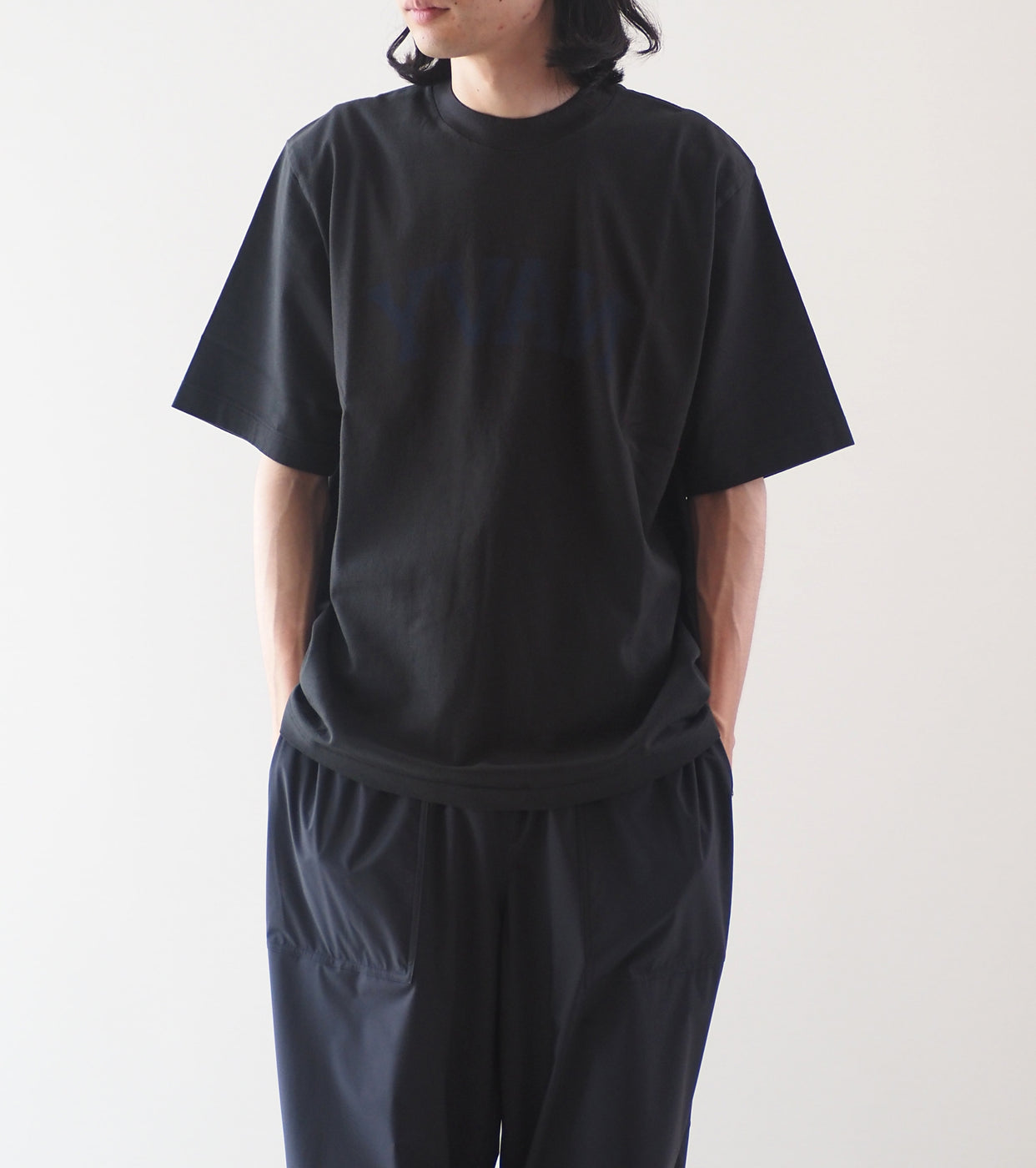 blurhms ROOT STOCK Navyblue Printed Tee shirt Standard ,Ink Black