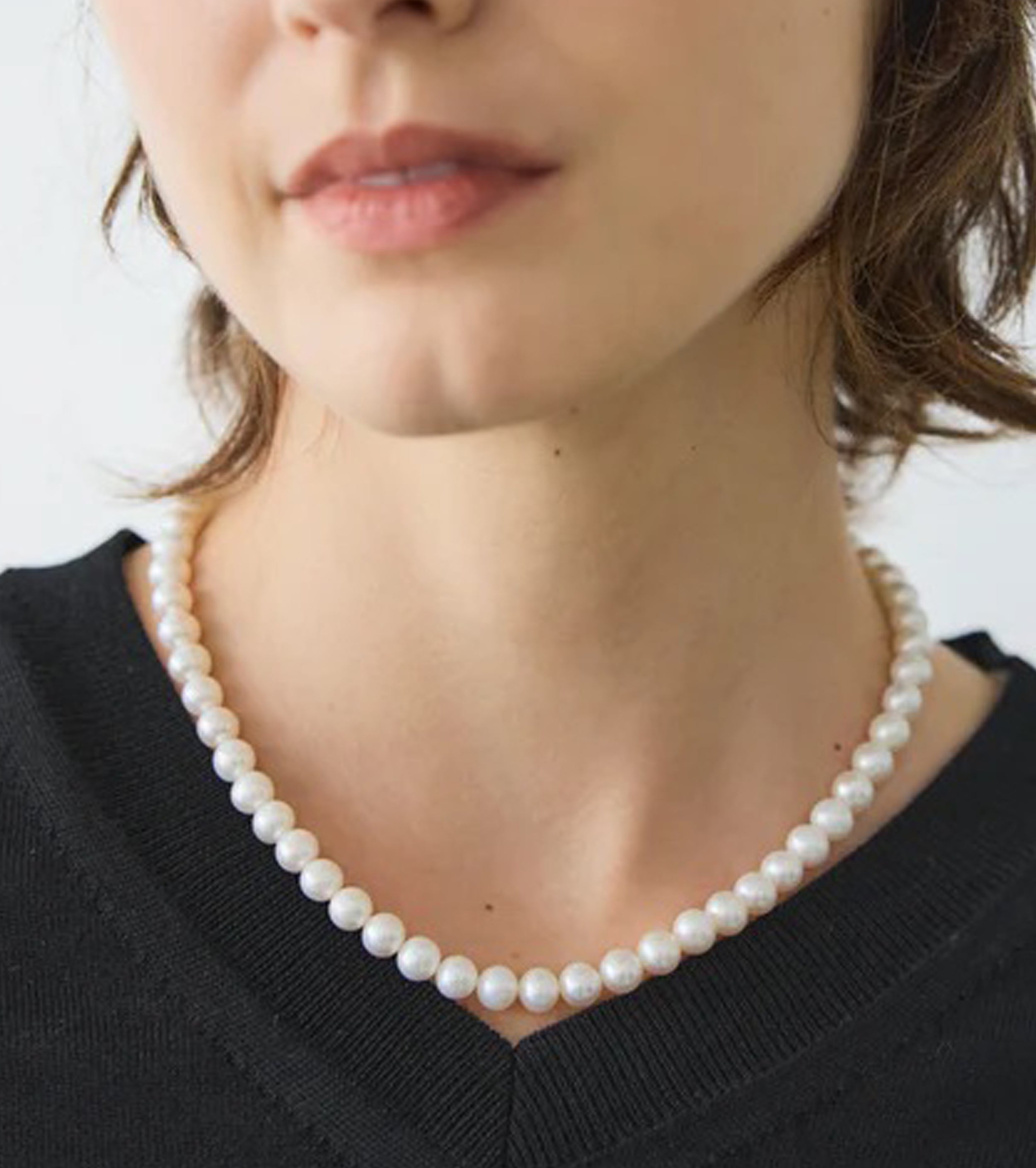 Oblada パールネックレス , White – Navyblue