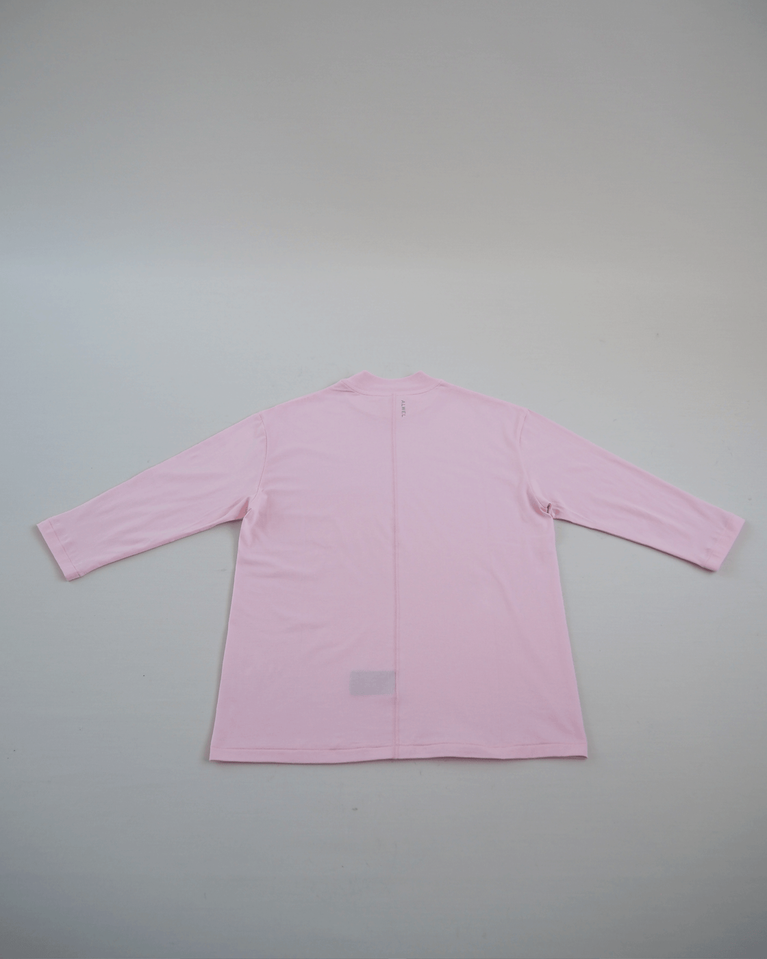 Mock Neck 3/4 Sleeve Tee,Candy Pink