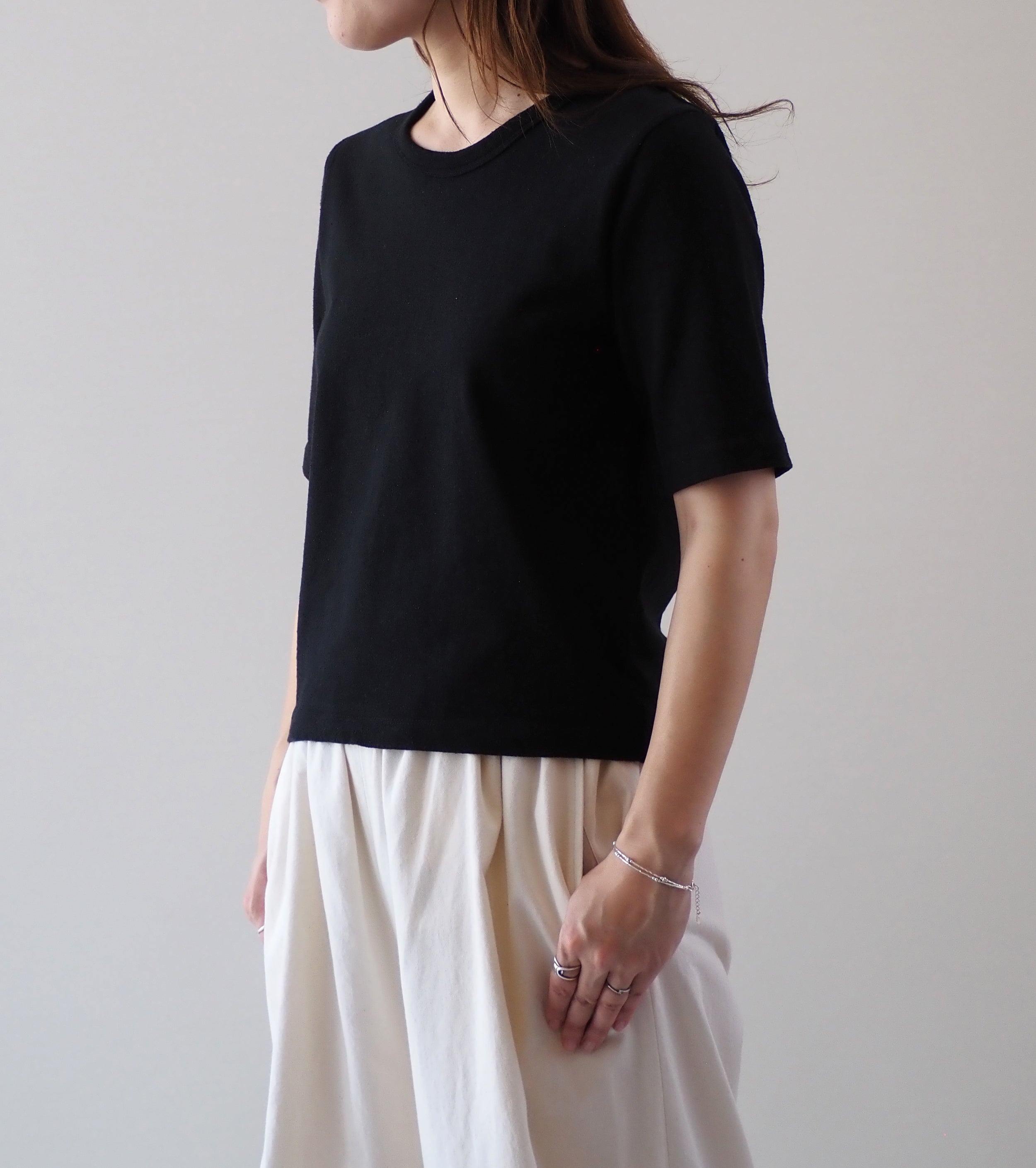 blurhms CO/SILK NEP COMPACT TEE , Black