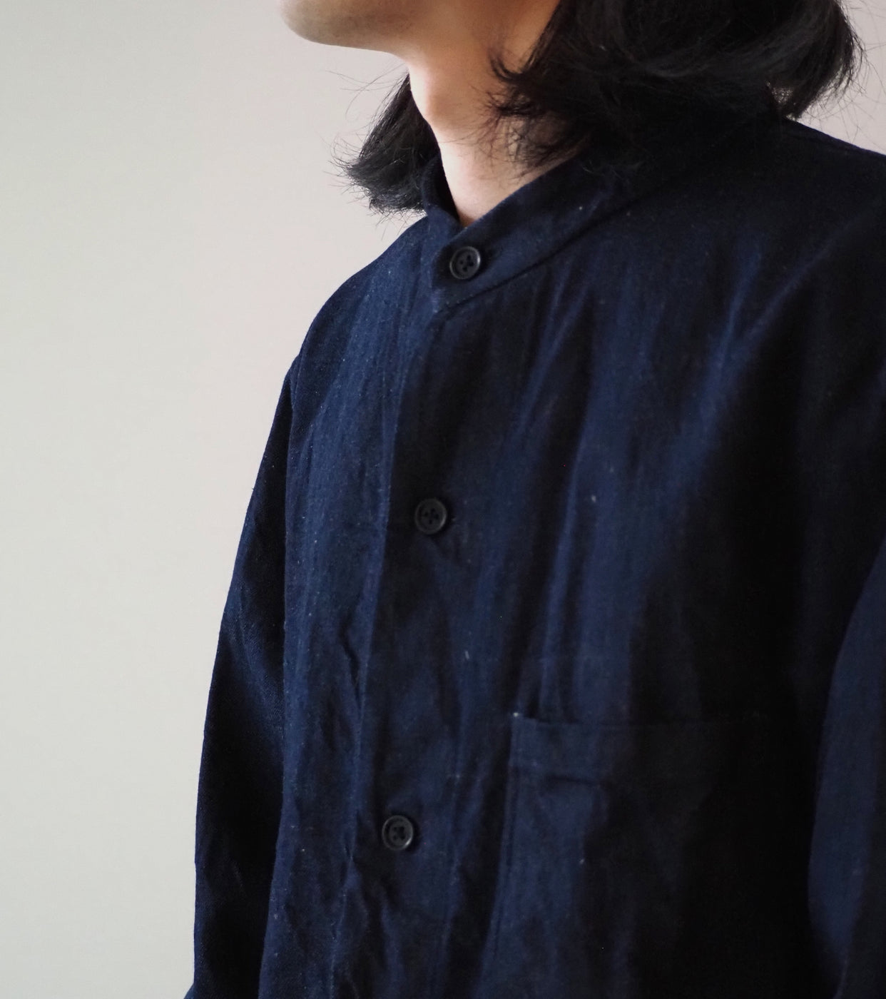 YAECA CANVAS DESIGN Stand Collar Denim Jacket, Twill
