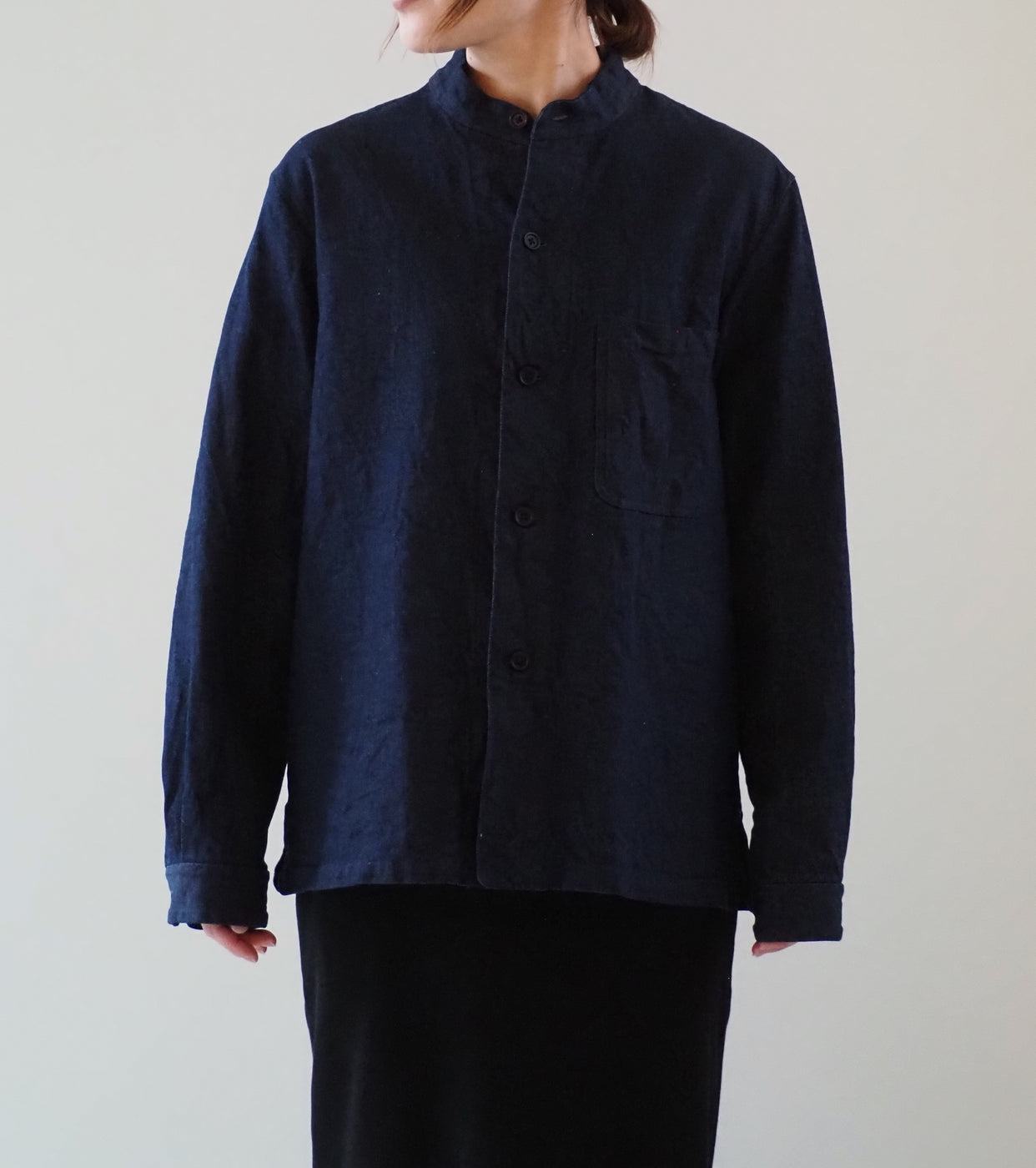 YAECA CANVAS DESIGN Stand Collar Denim Jacket, Twill