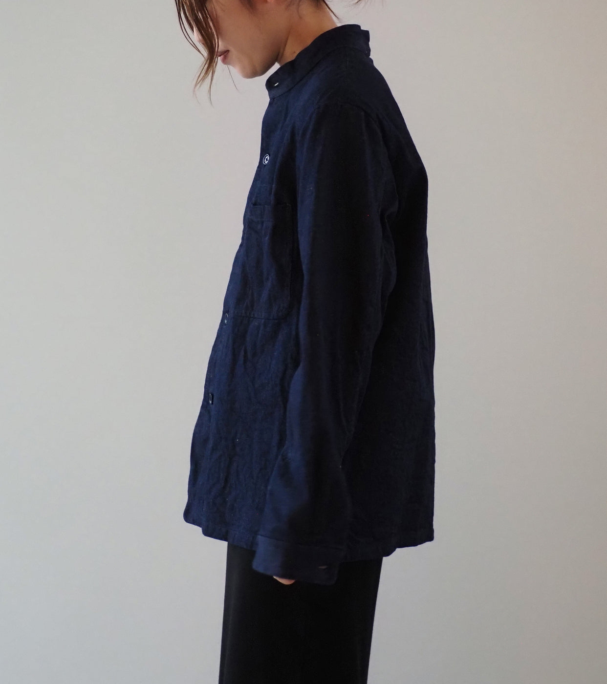 YAECA CANVAS DESIGN Stand Collar Denim Jacket, Twill