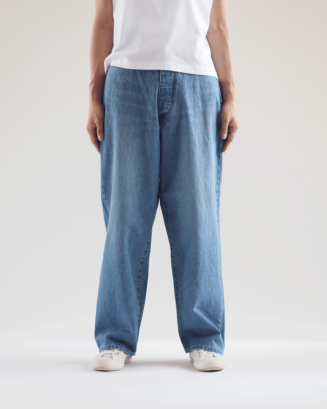 13.5 oz Selvage Denim Pants Wide,Used Indigo