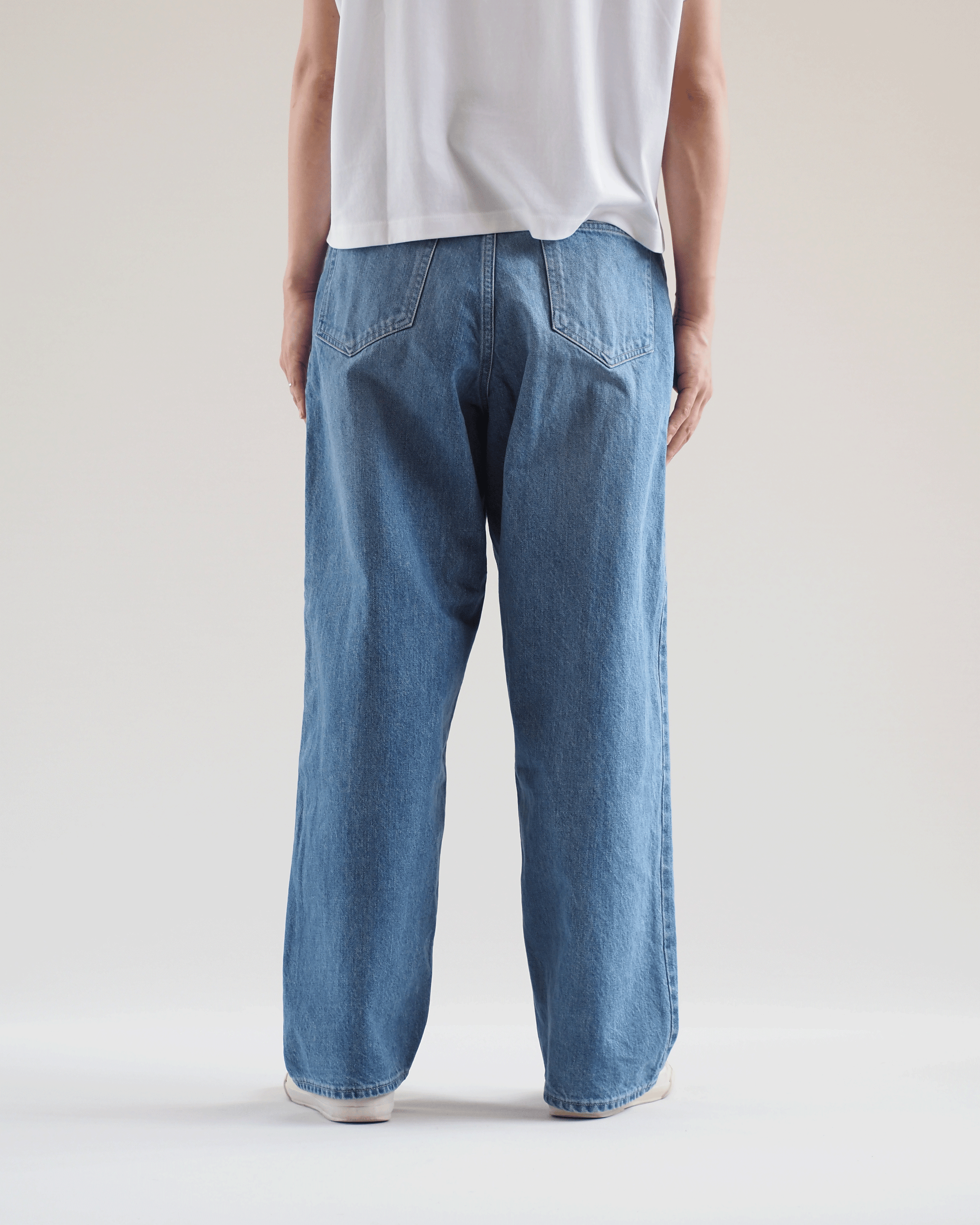 13.5 oz Selvage Denim Pants Wide,Used Indigo