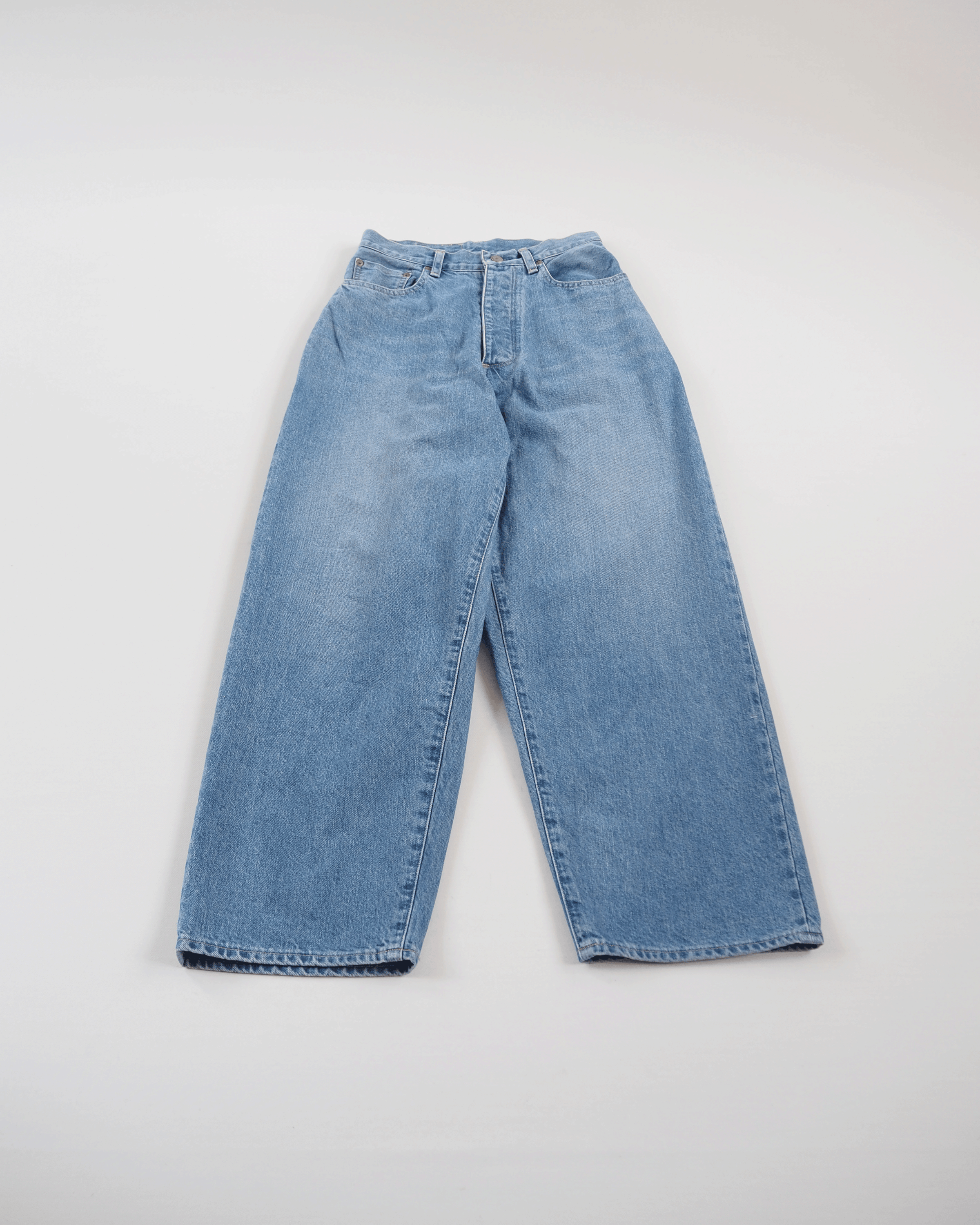 13.5 oz Selvage Denim Pants Wide,Used Indigo
