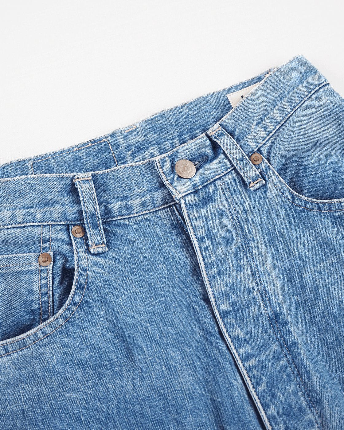 13.5 oz Selvage Denim Pants Wide,Used Indigo